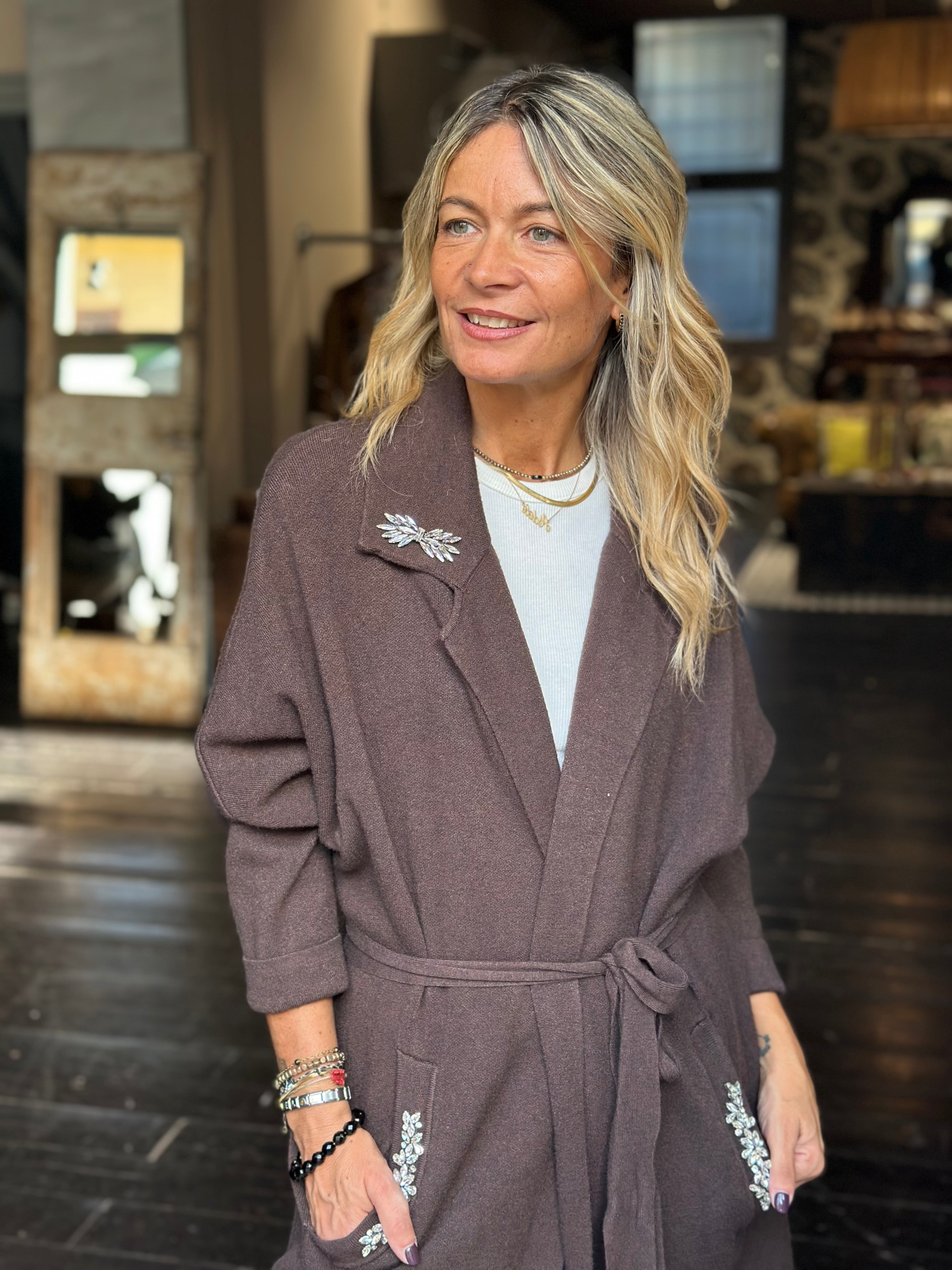 Cardigan "Essenziale" Cioccolato _ MI.LE. for soku