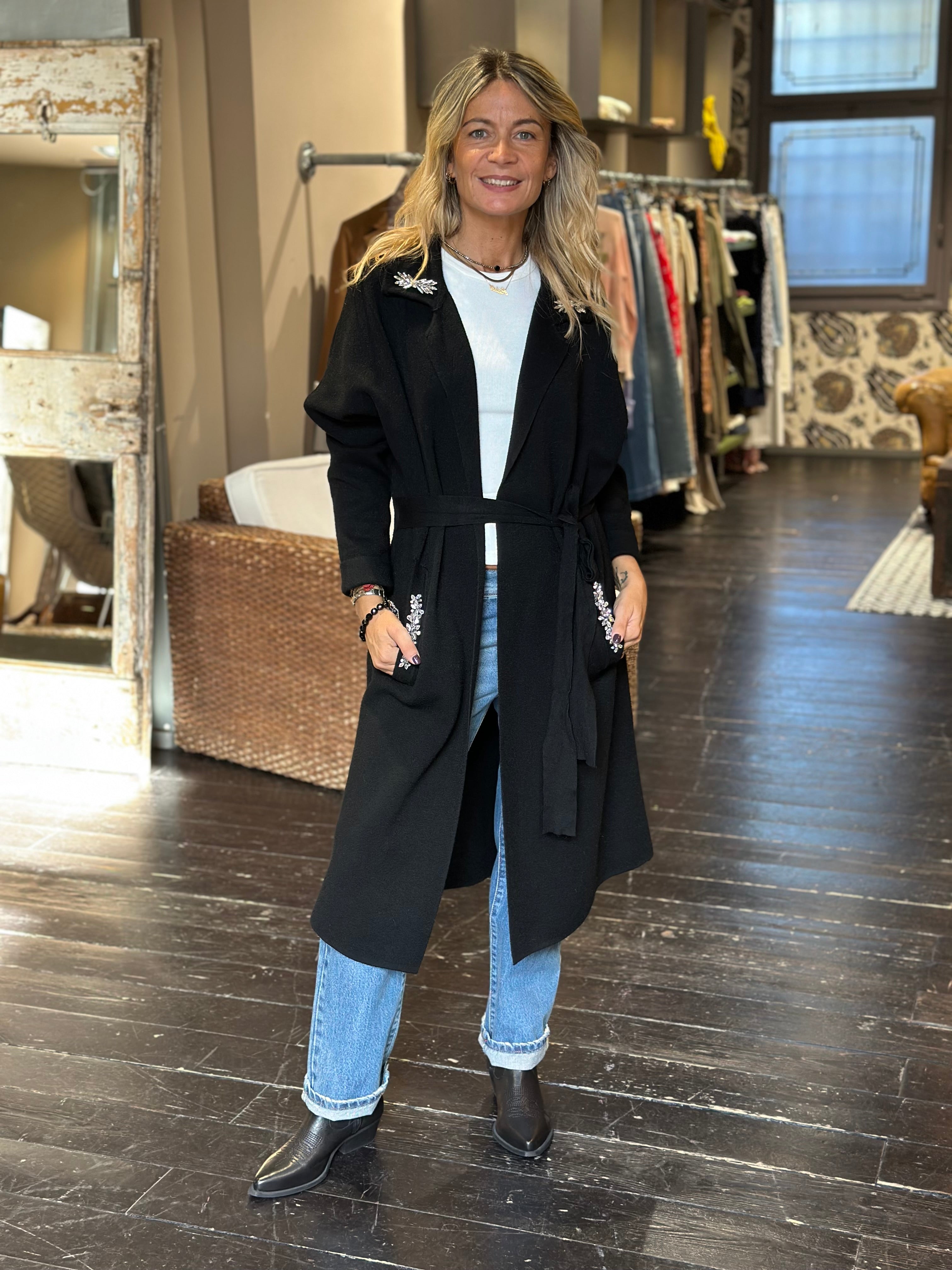 Cardigan "Essenziale " Nero _ MI.LE.for soku