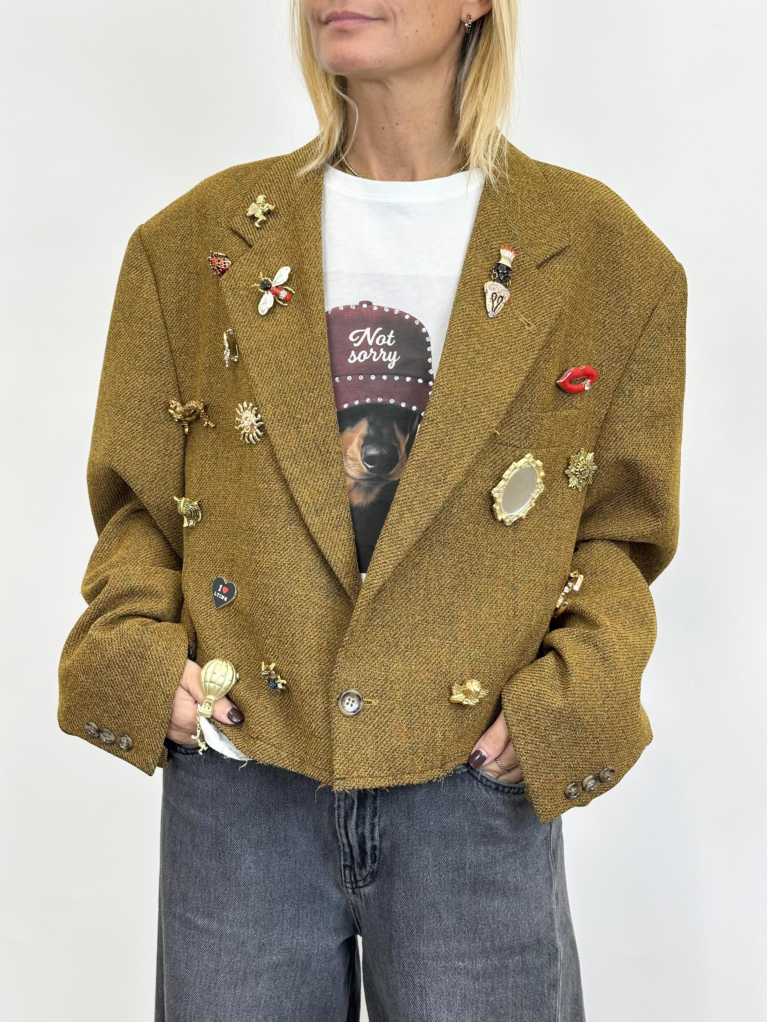 Giacca Senape con Spille _ Souvenir