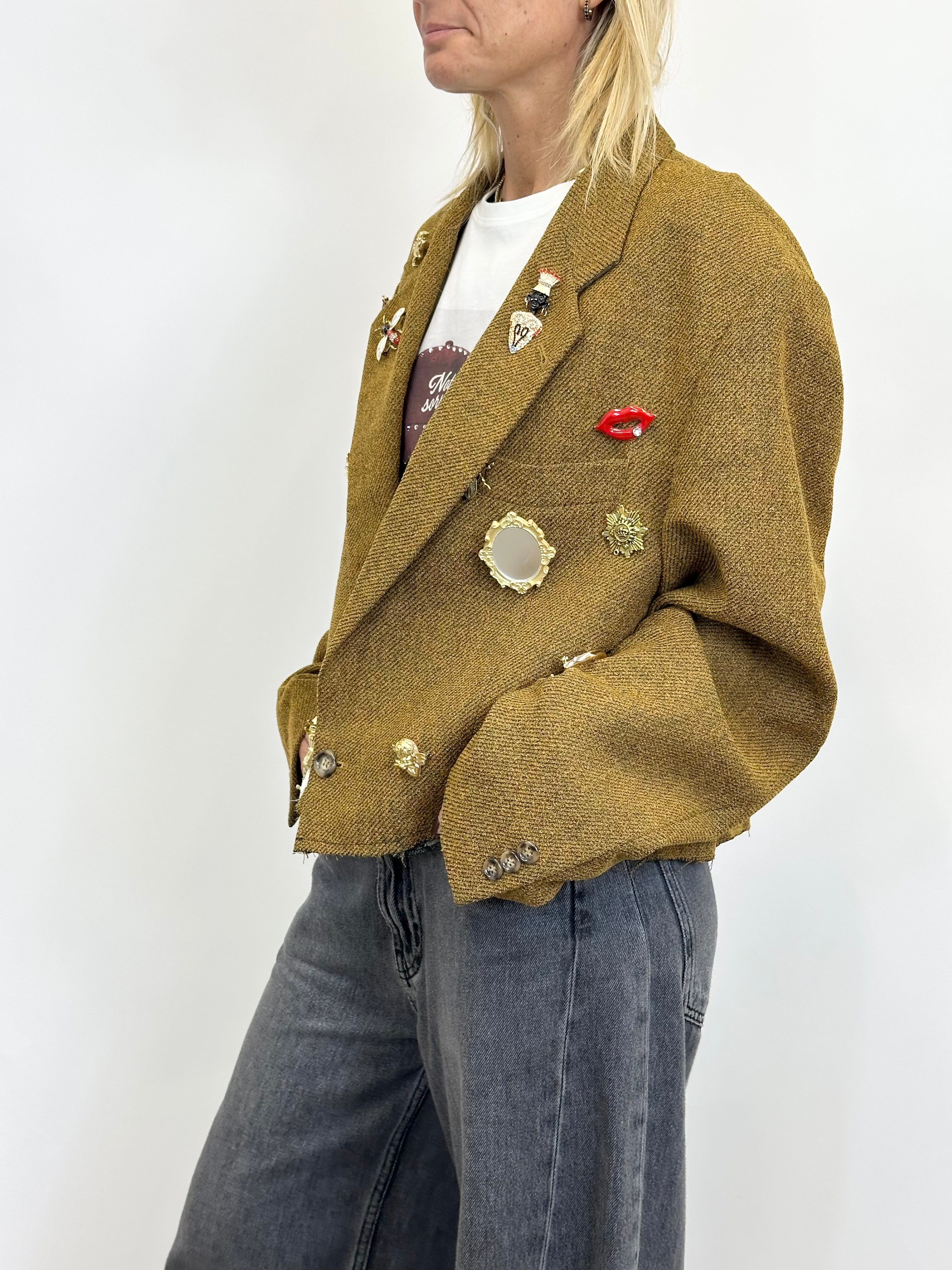 Giacca Senape con Spille _ Souvenir