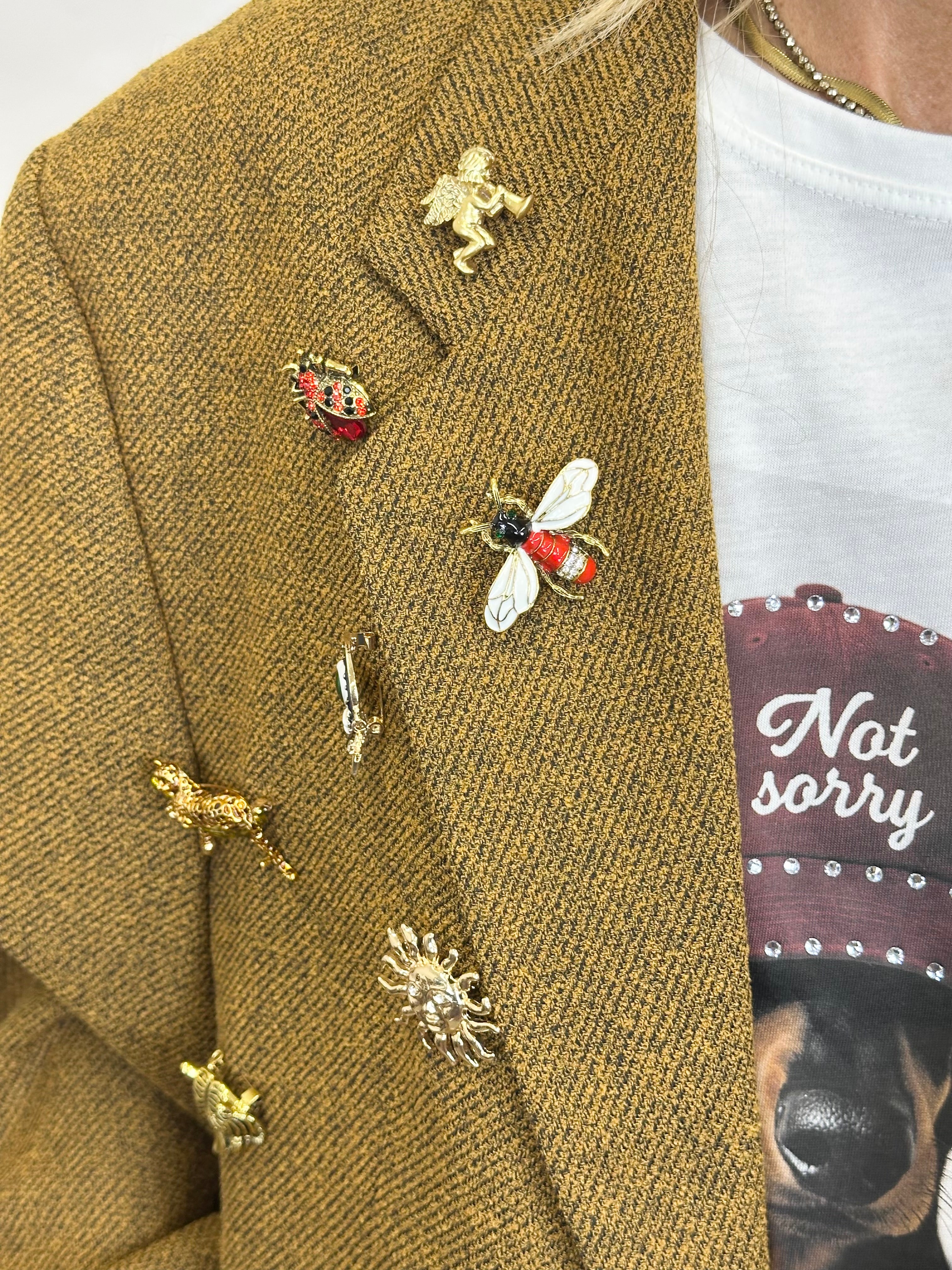 Giacca Senape con Spille _ Souvenir