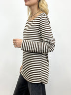 T-Shirt Rigata Cioccolato/Panna _ Mi.LE.for soku