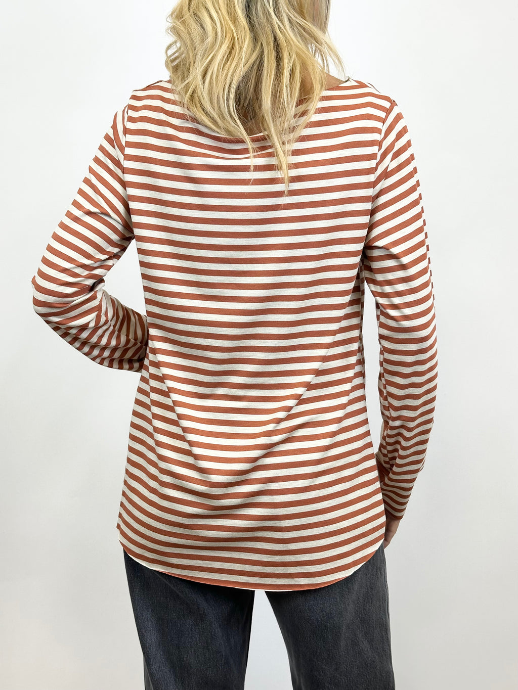 T- Shirt Rigata Ruggine/Beige _ MI.LE.for soku