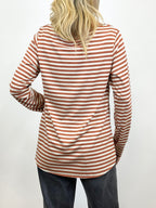 T- Shirt Rigata Ruggine/Beige _ MI.LE.for soku