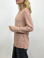 T- Shirt Rigata Ruggine/Beige _ MI.LE.for soku