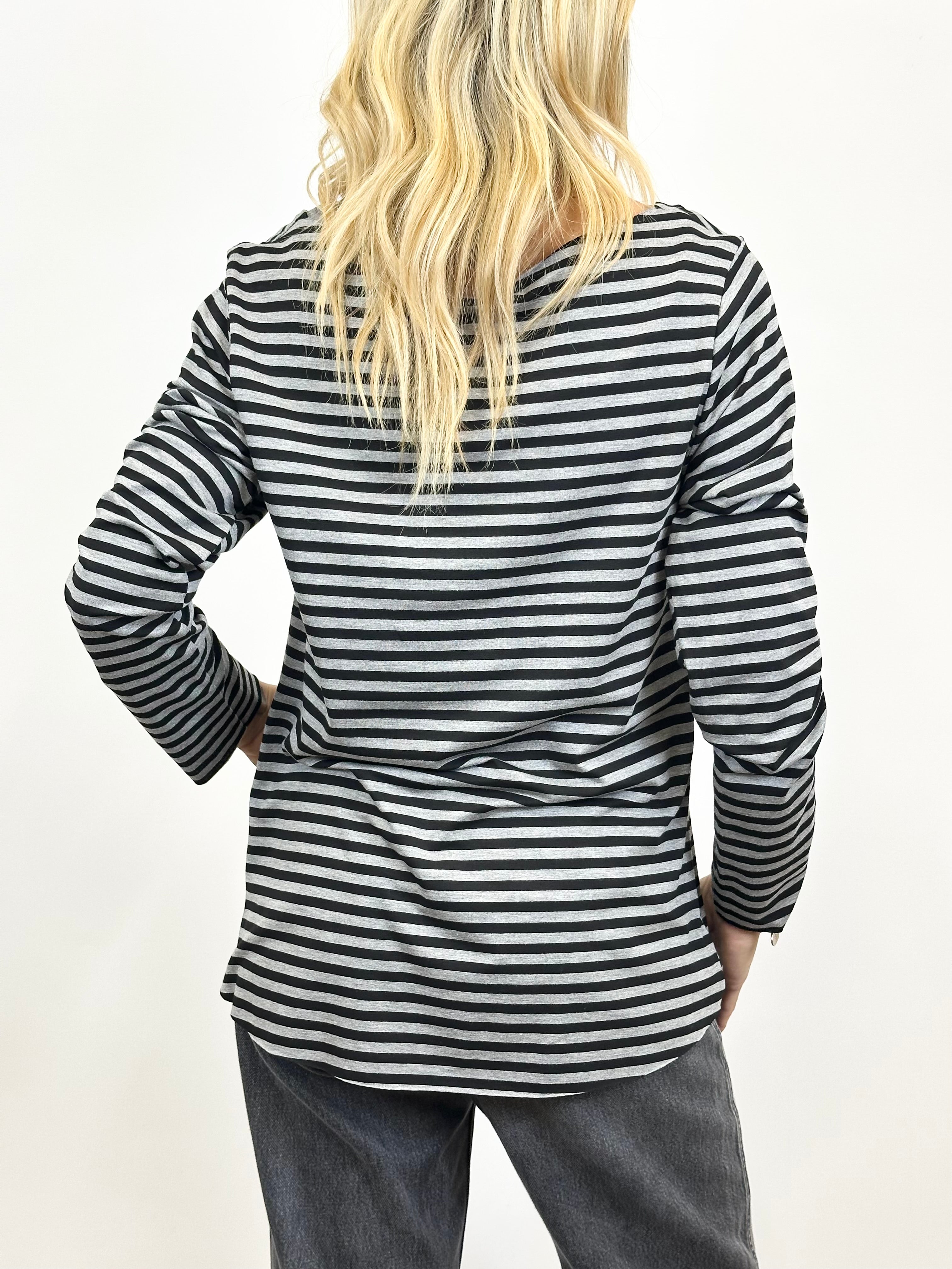 T-Shirt Rigata Grigio/Nero _ Mi.LE. for soku