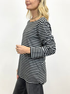 T-Shirt Rigata Grigio/Nero _ Mi.LE. for soku