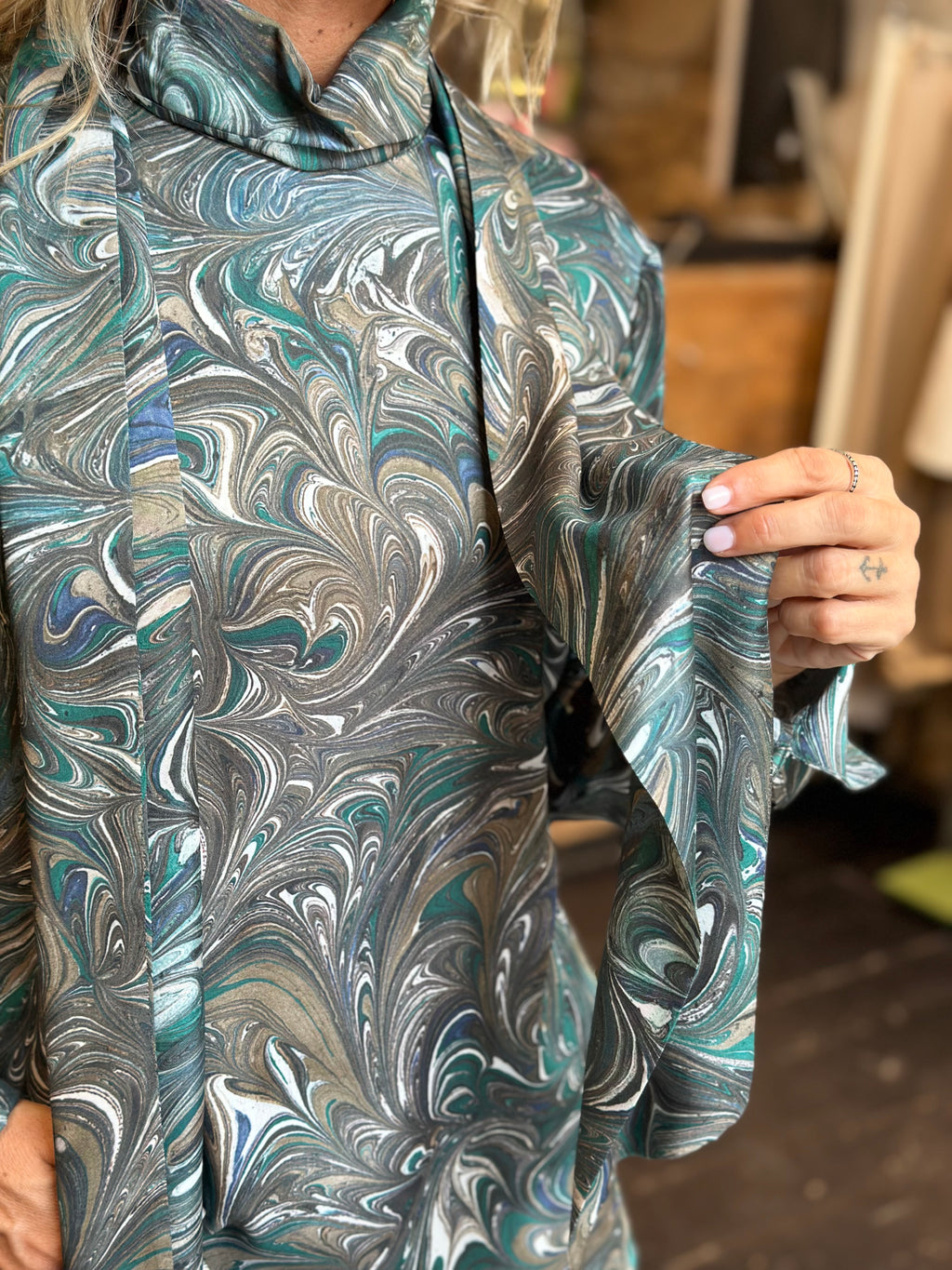 Camicia Fantasia Petrolio_ Ottod'Ame