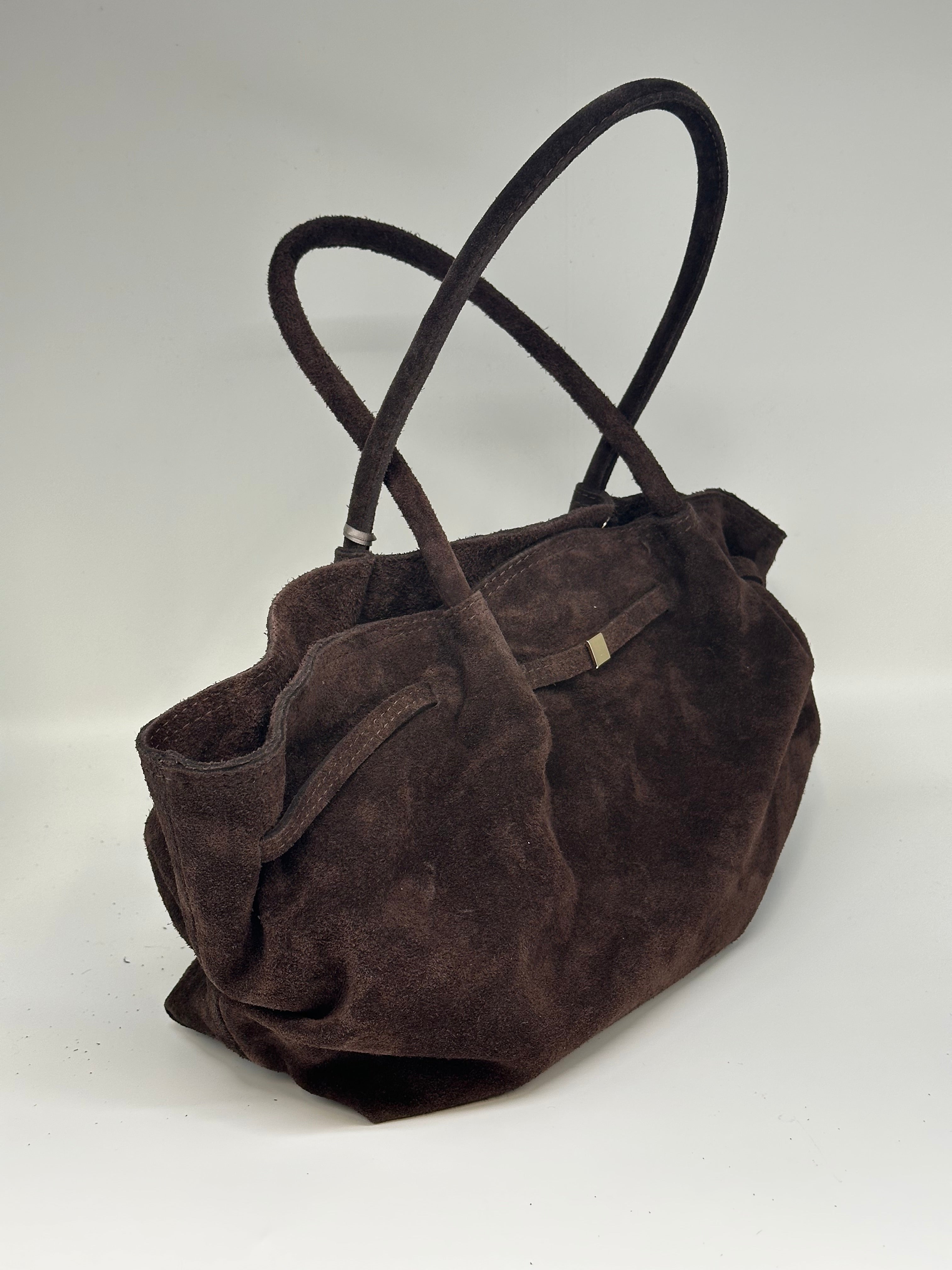 Borsa in Suede Marrone _ Soku