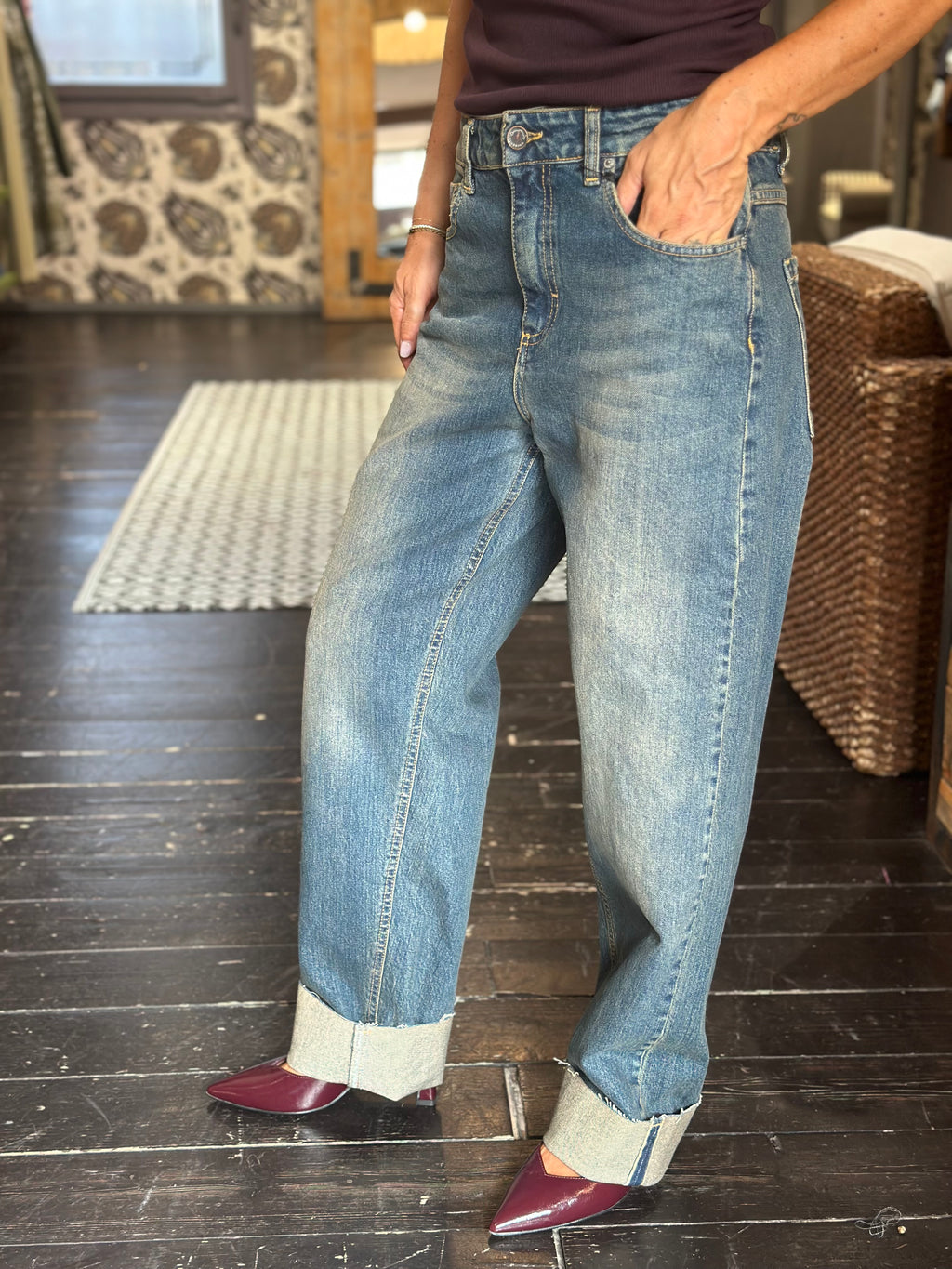 Jeans Baggy  con risvolto_ Souvenir