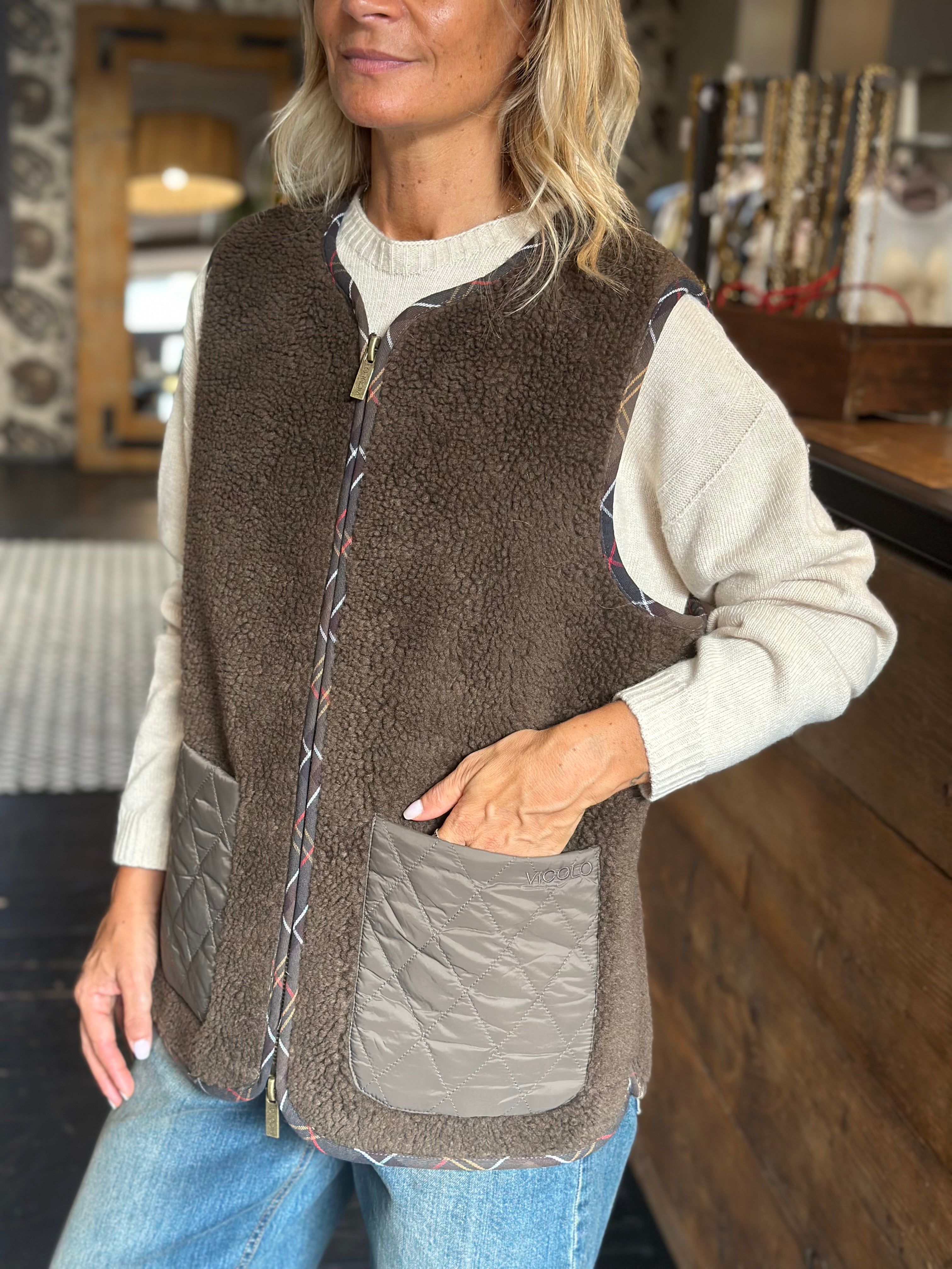 Gilet Teddy Marrone _ Vicolo