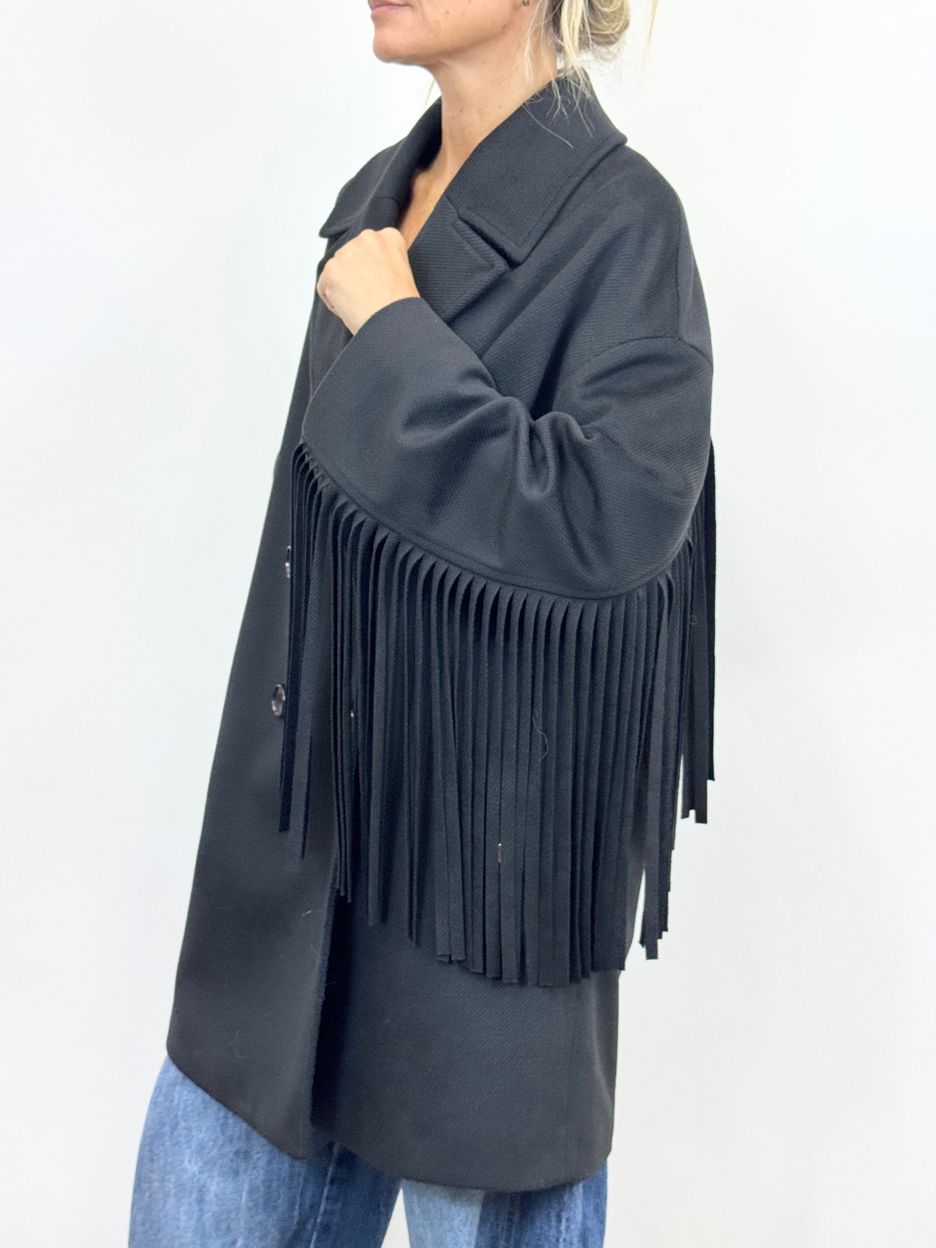 Cappotto Frange Nero _ Souvenir