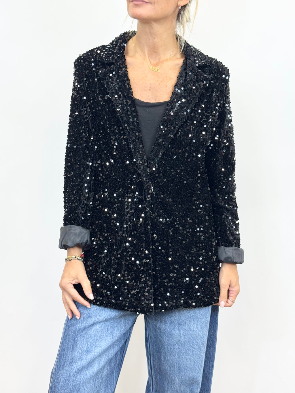 Giacca Paillettes Nero_ MI.LE.for soku