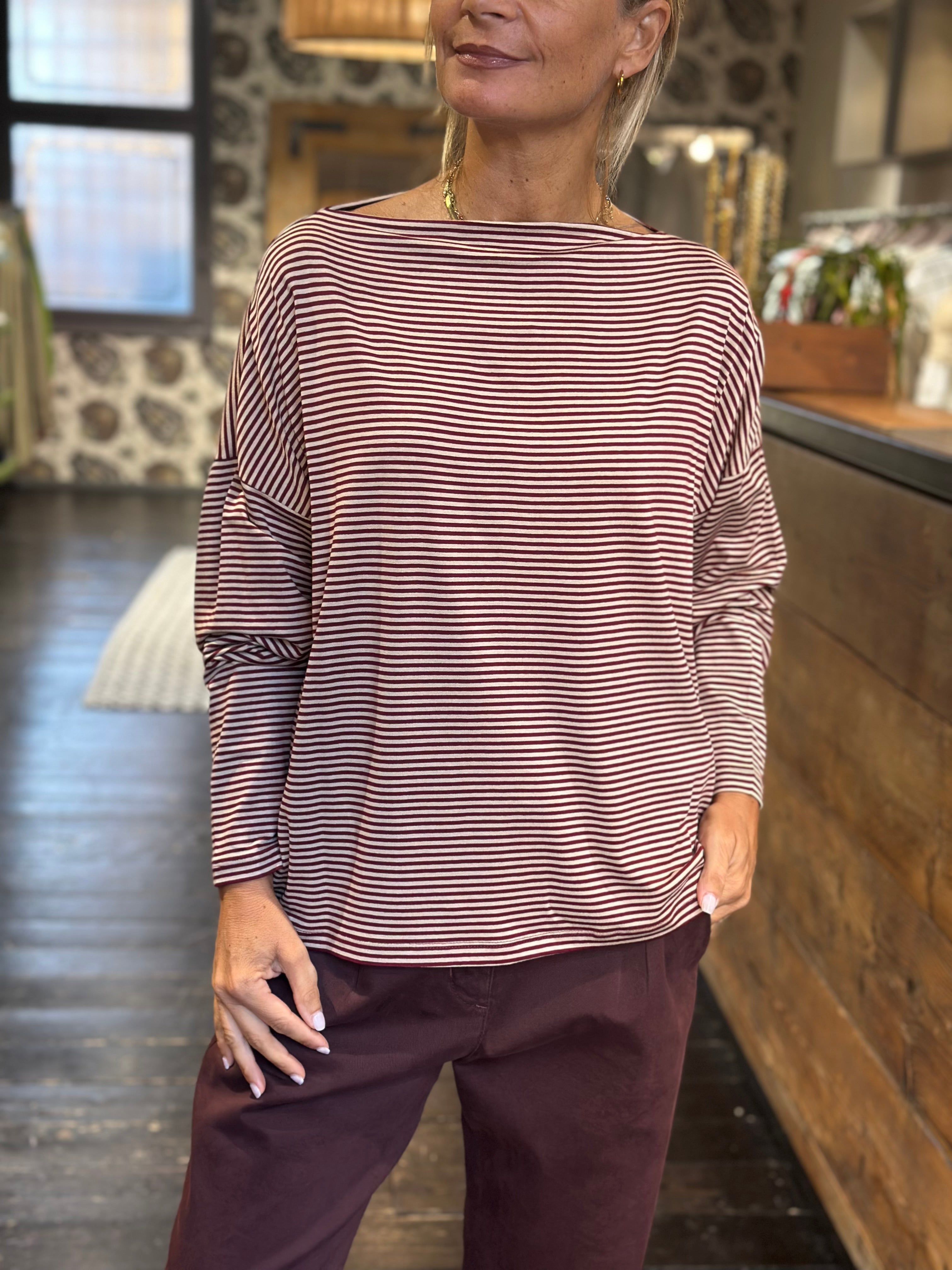 T-Shirt Beige/Amaranto _ Dixie