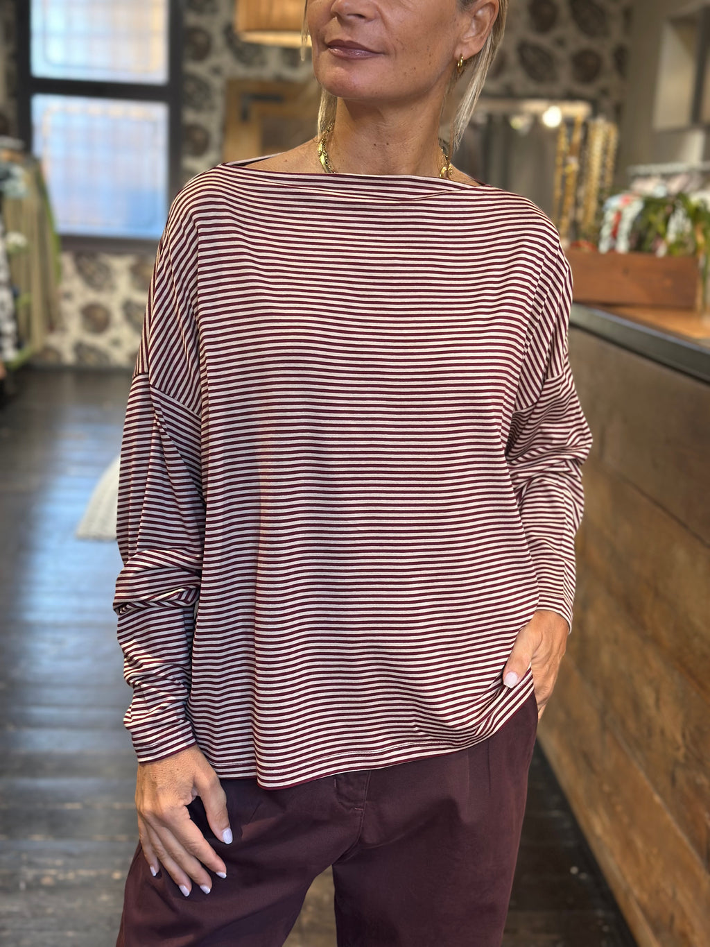 T-Shirt Beige/Amaranto _ Dixie
