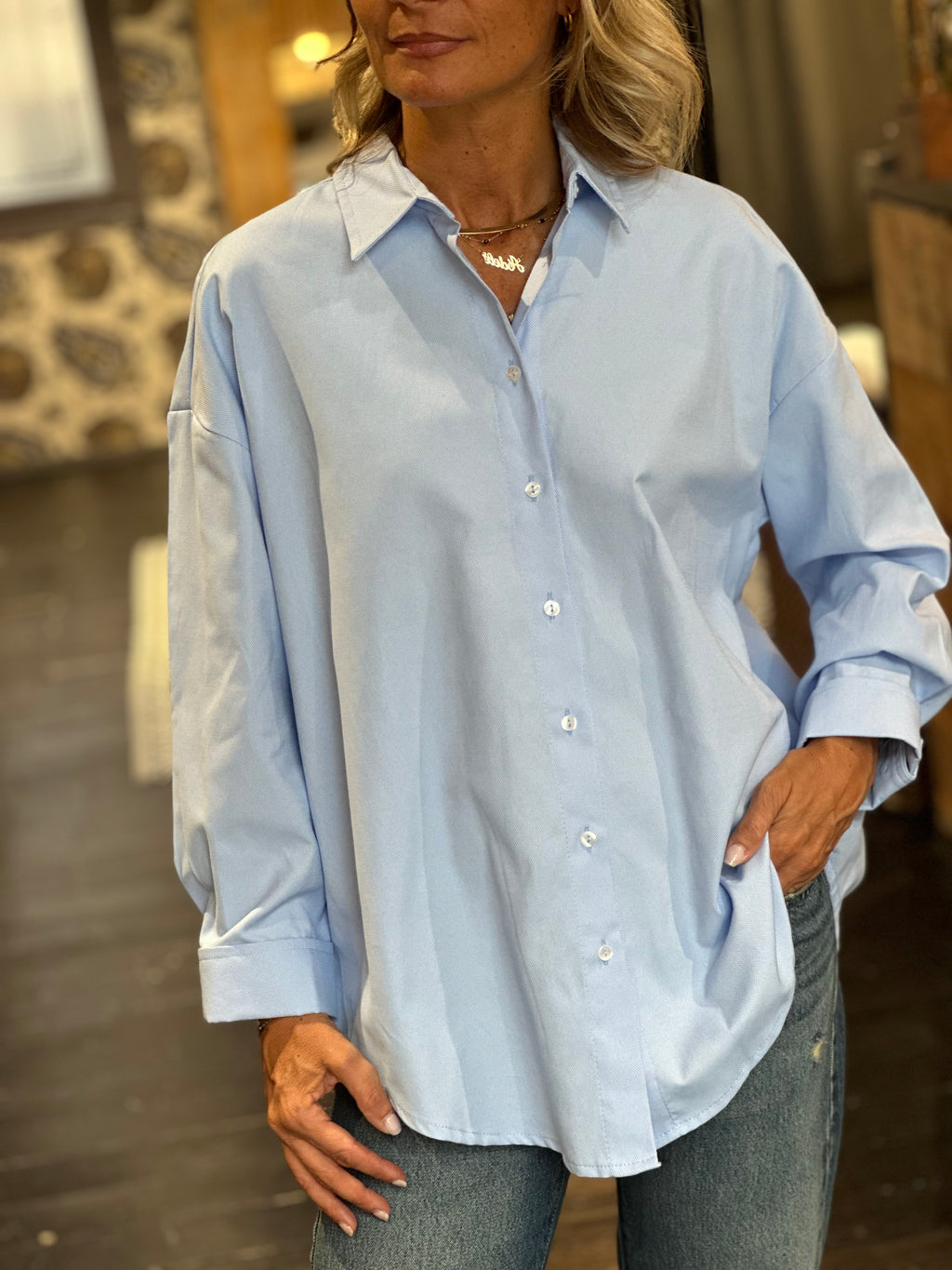 Camicia Celeste Over _ Dixie