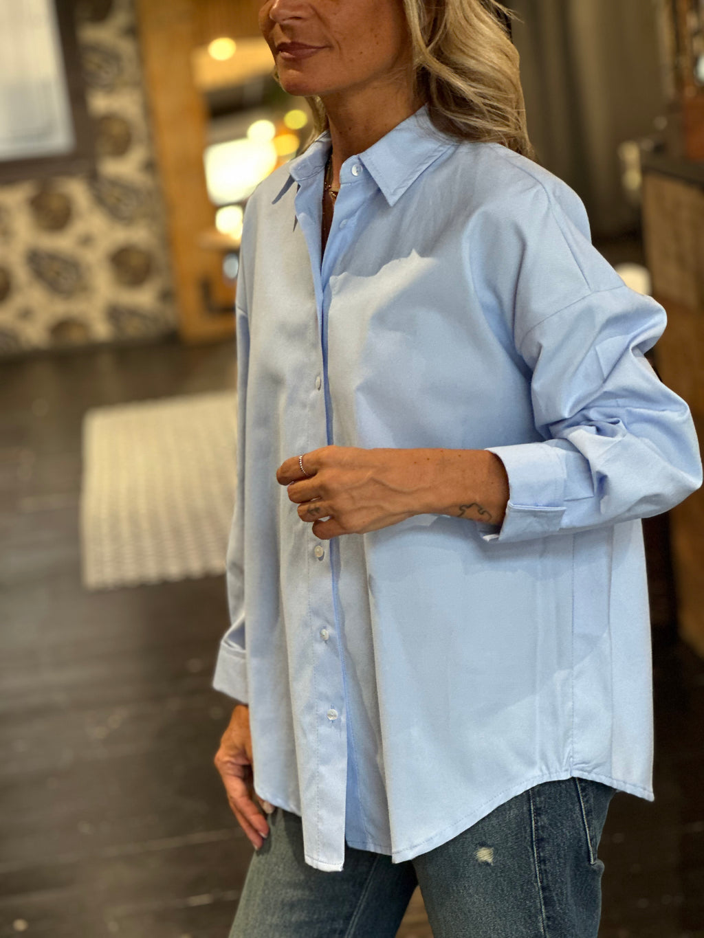 Camicia Celeste Over _ Dixie
