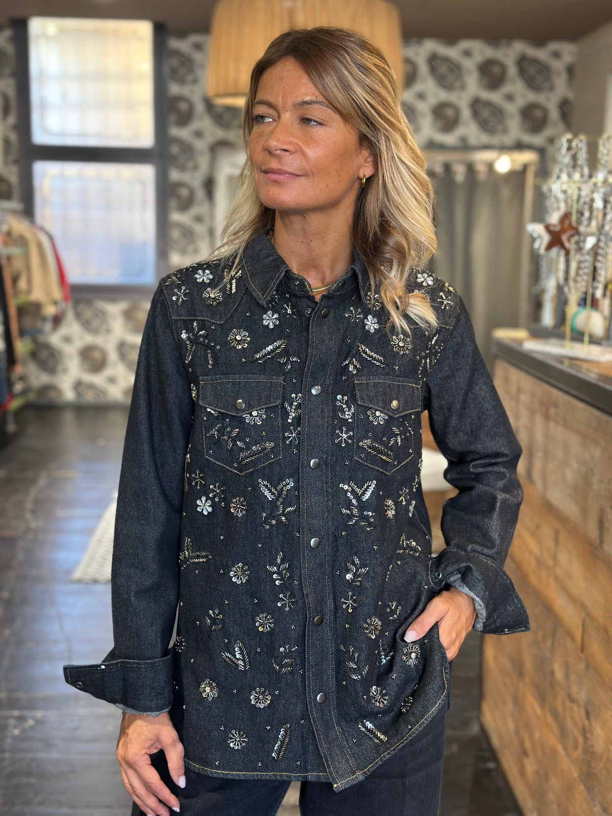 Camicia Denim + Strass _ Souvenir