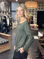 T-Shirt Rigata Nero/Verde _ MI.LE. for soku