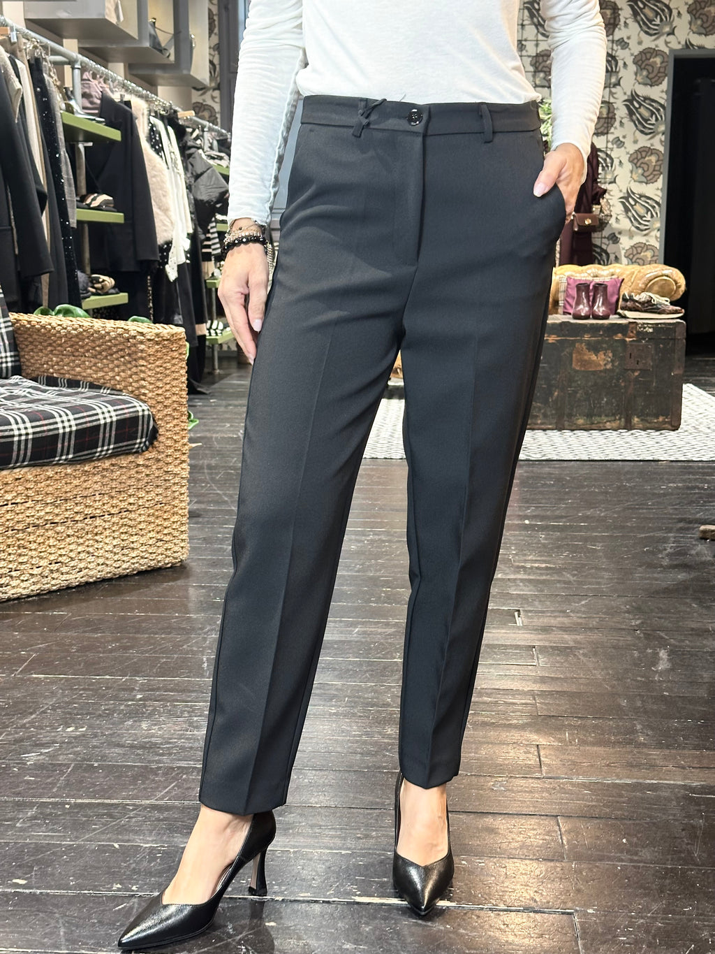 Pantalone Dritto Nero _ Vicolo