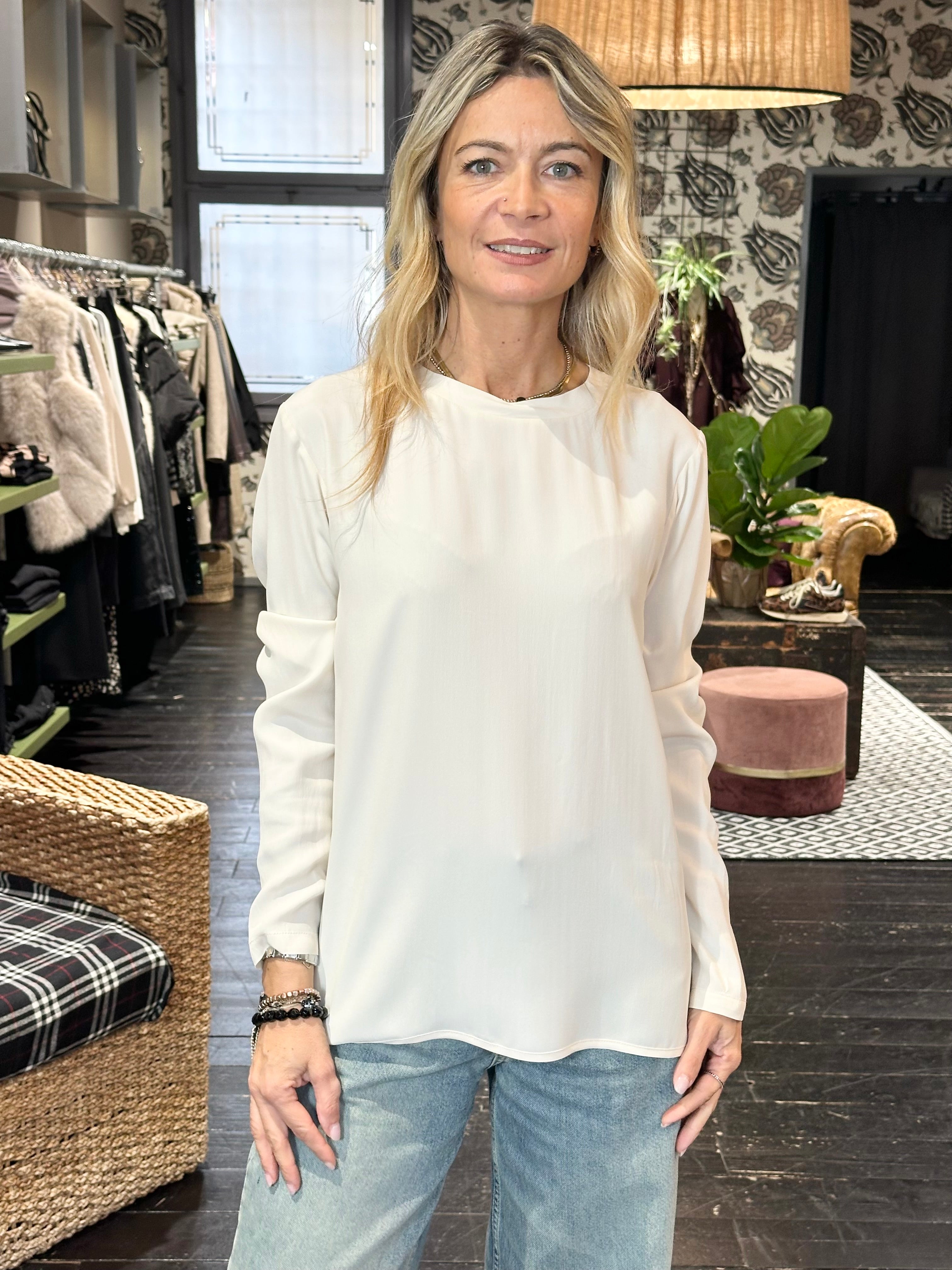 Camicia Girocollo Latte _ Ottod'Ame