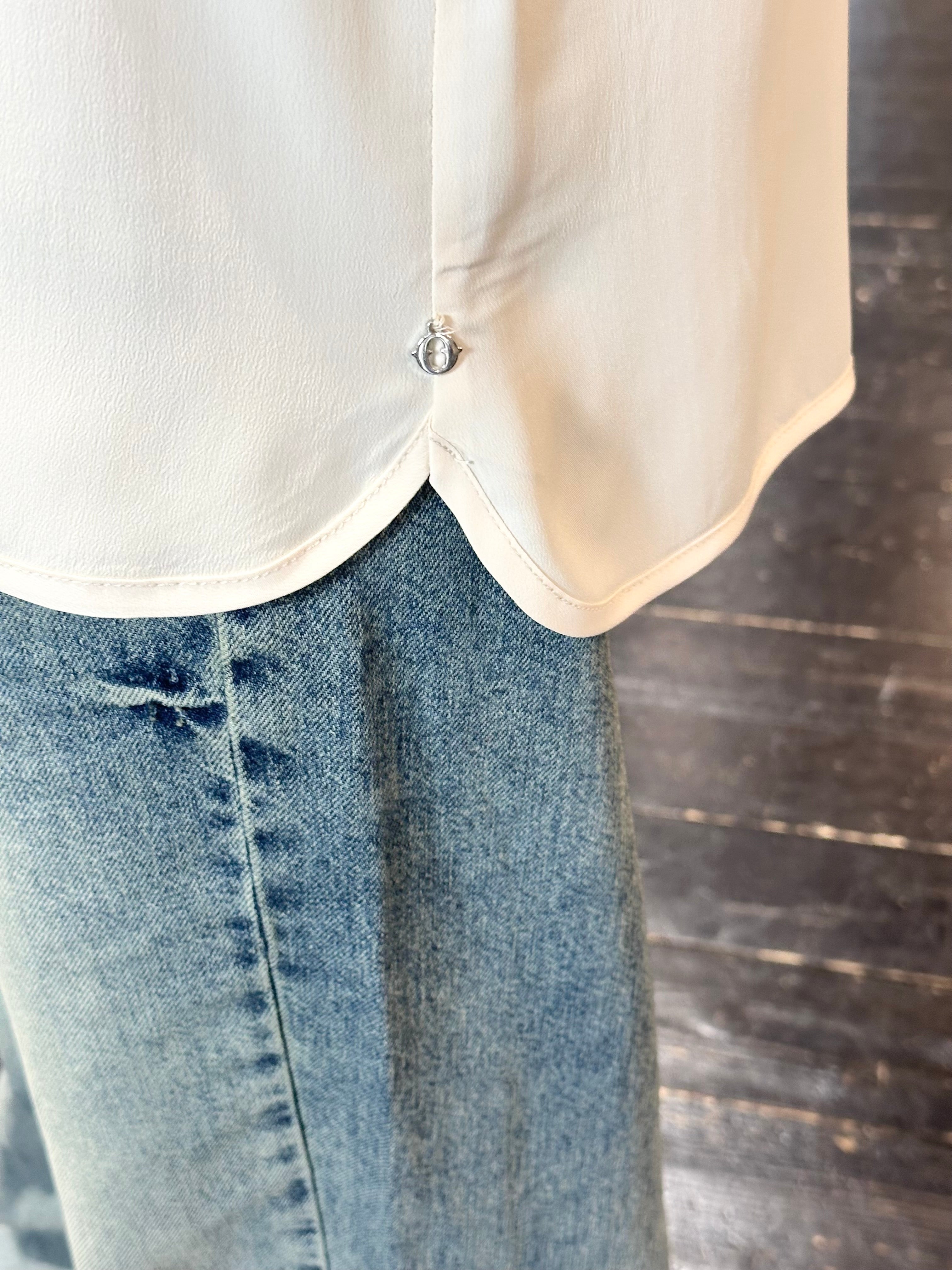 Camicia Girocollo Latte _ Ottod'Ame