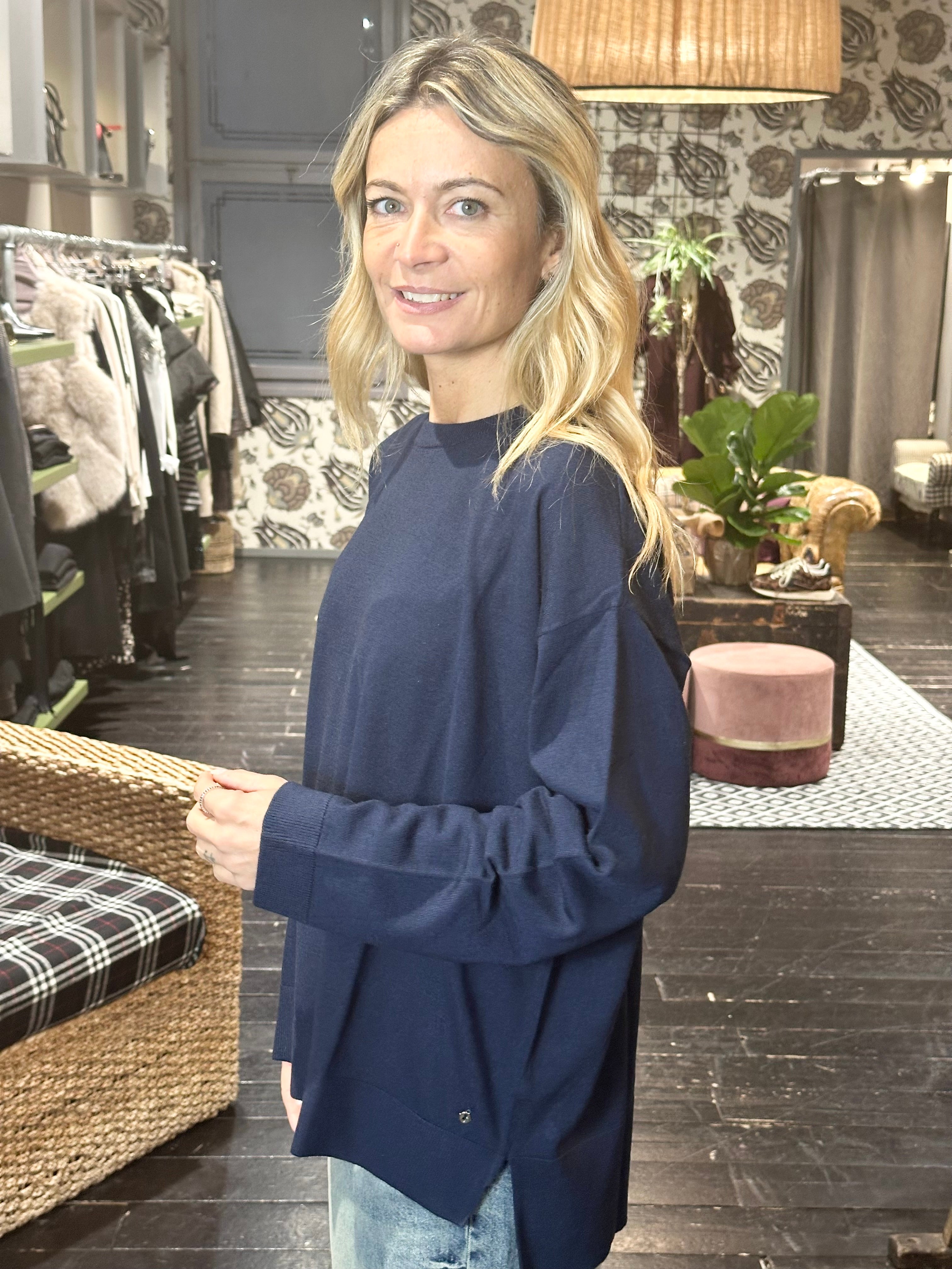 Girocollo Over Blu _ Ottod'Ame