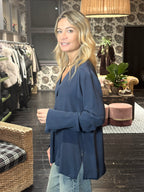 Camicia Scollo V Blu _ Ottod'Ame