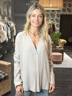 Camicia Scollo V Gesso _ Ottod'Ame