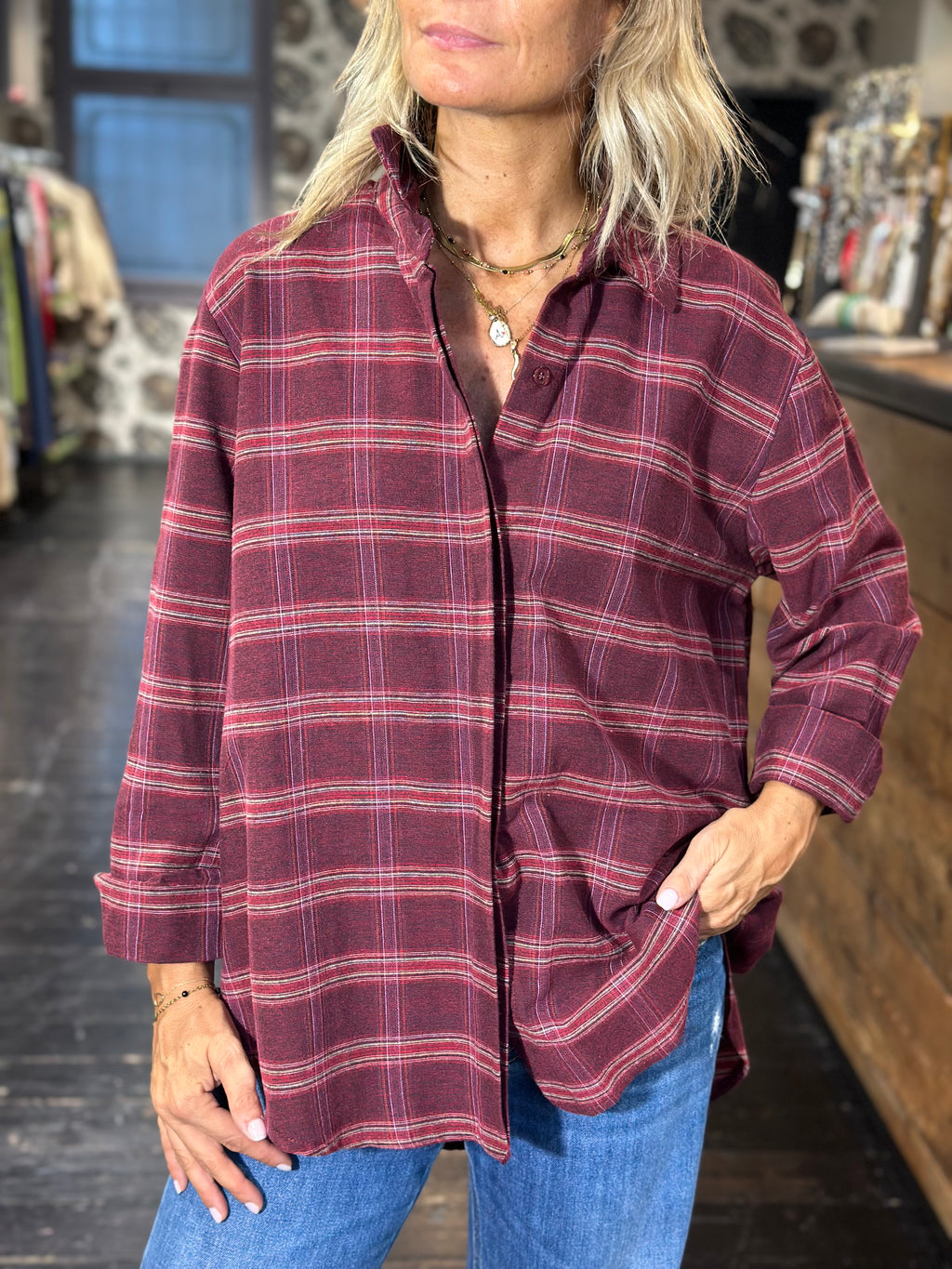 Camicia Check Bordeaux _ MI.LE. for soku