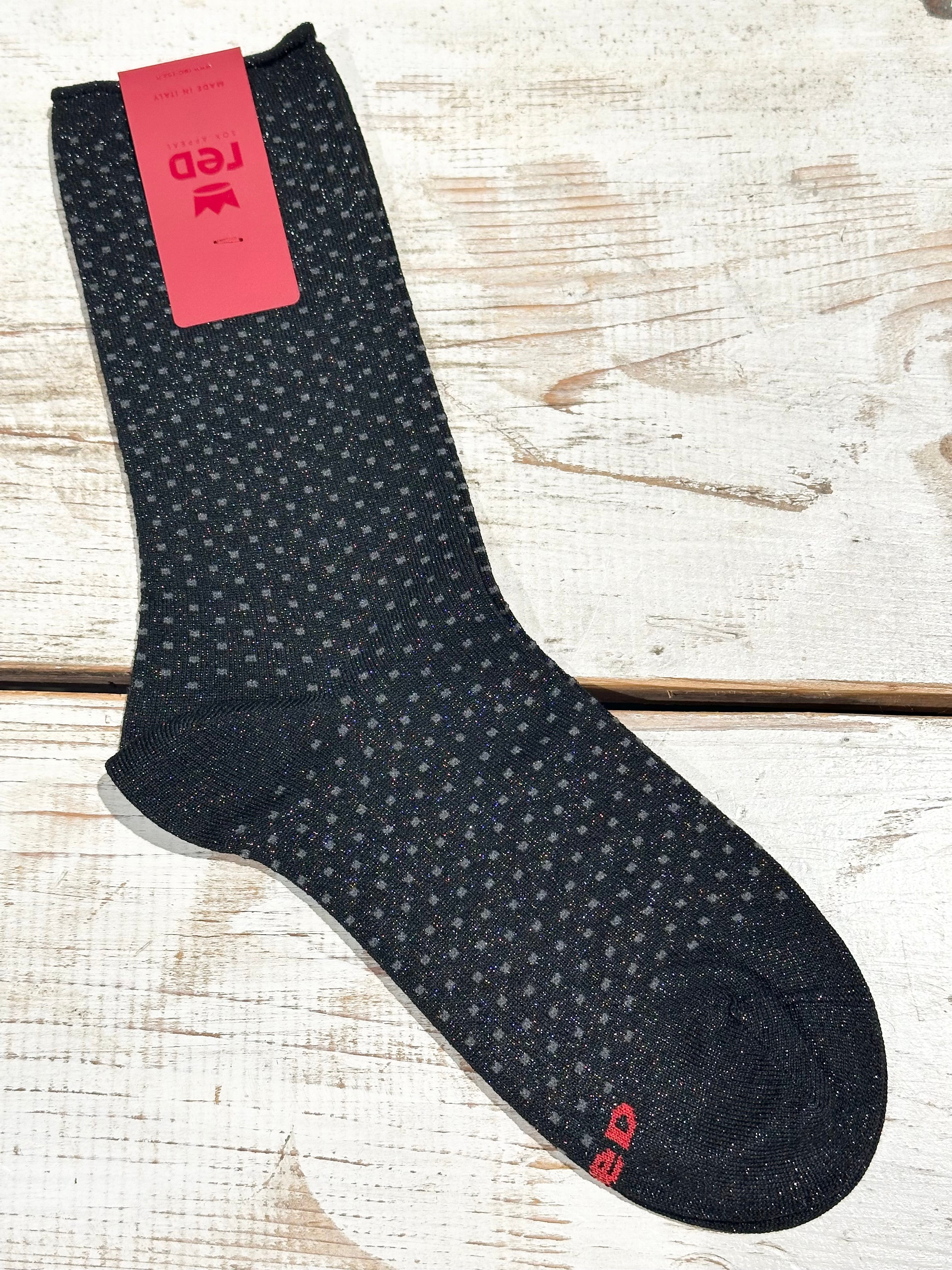 Calzino Pois Nero _ Red