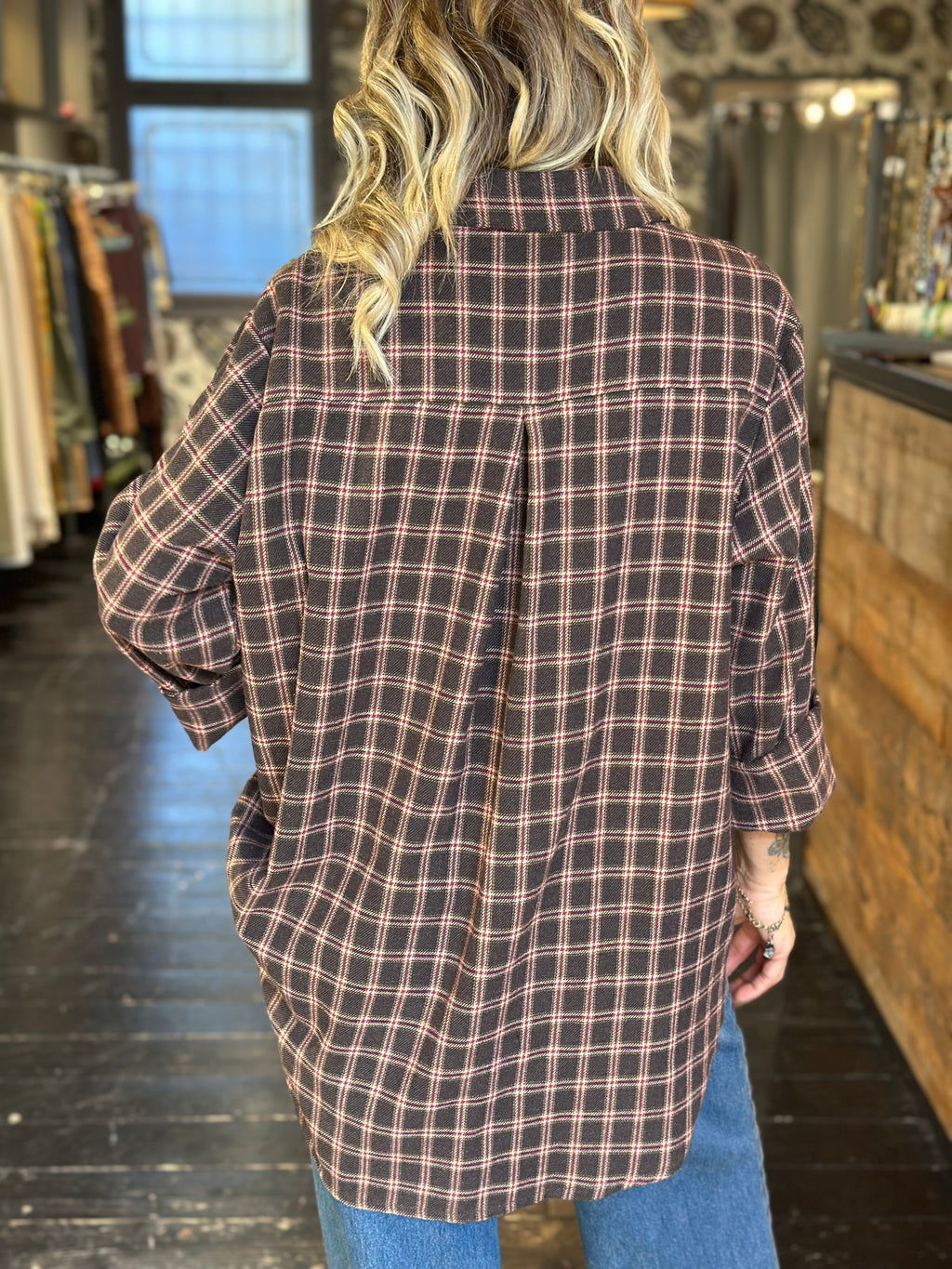 Camicia Check Cuoio/Blu _ MI.LE. for soku