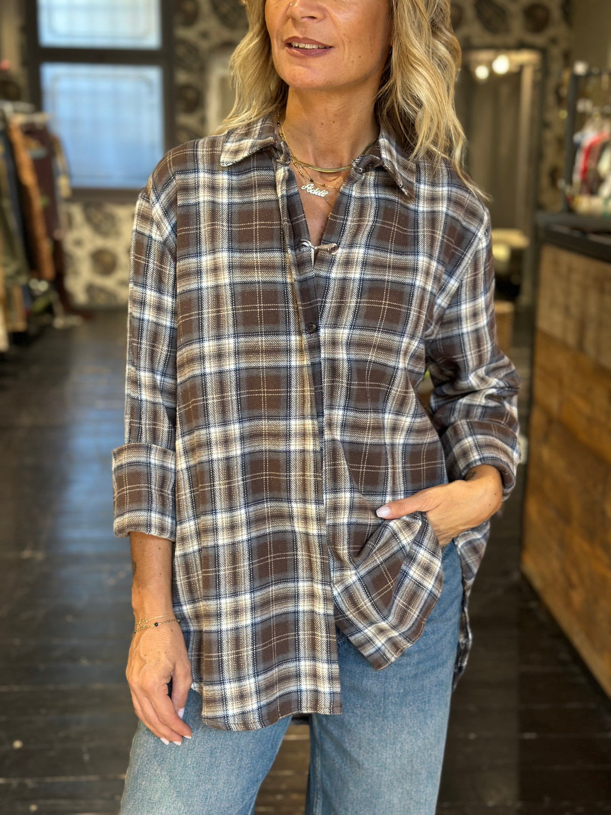 Camicia Check Moro/Panna MI.LE. for soku