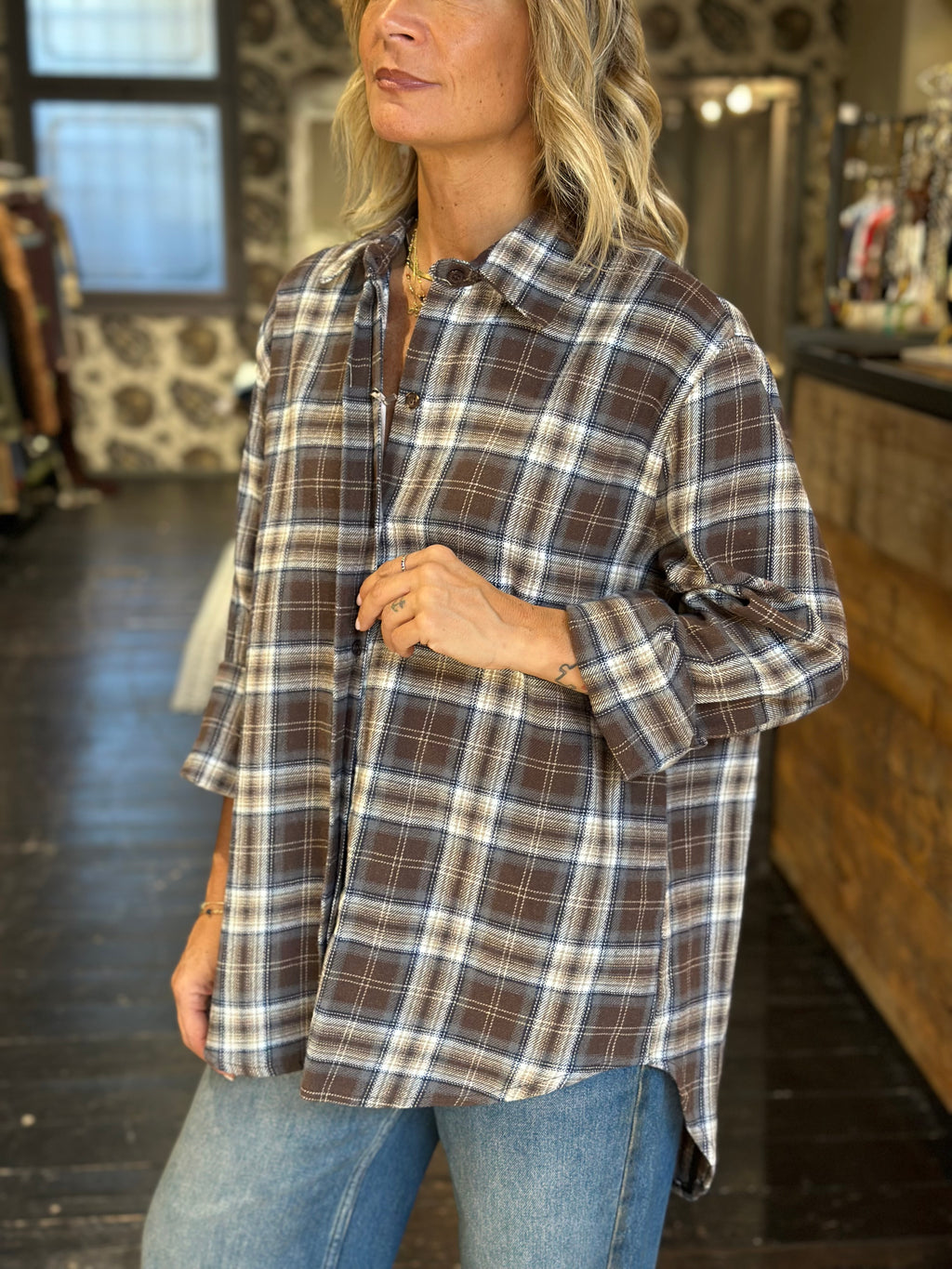 Camicia Check Moro/Panna MI.LE. for soku