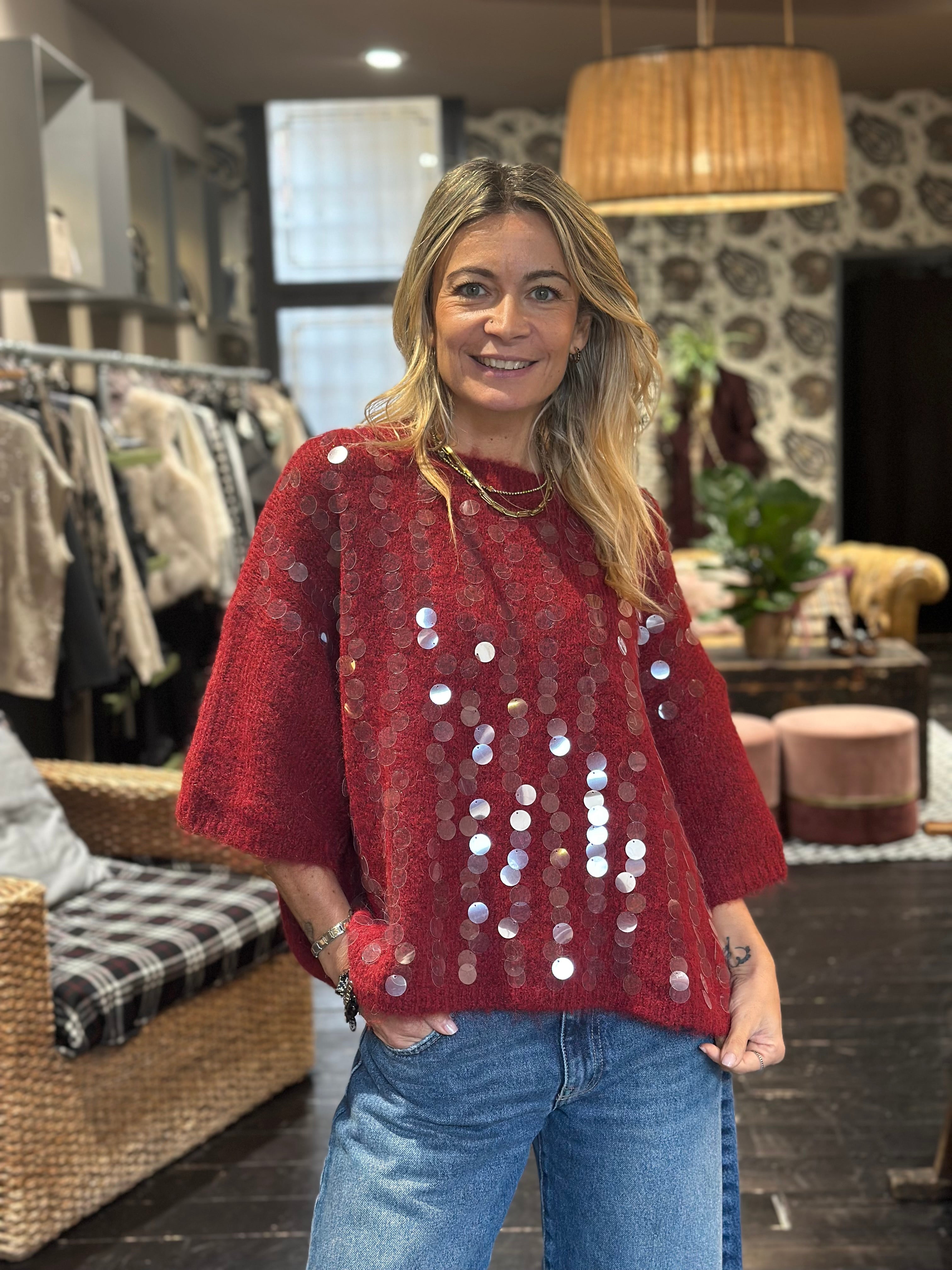 Maglia Paillettes Bordeaux _ MI.LE. for soku