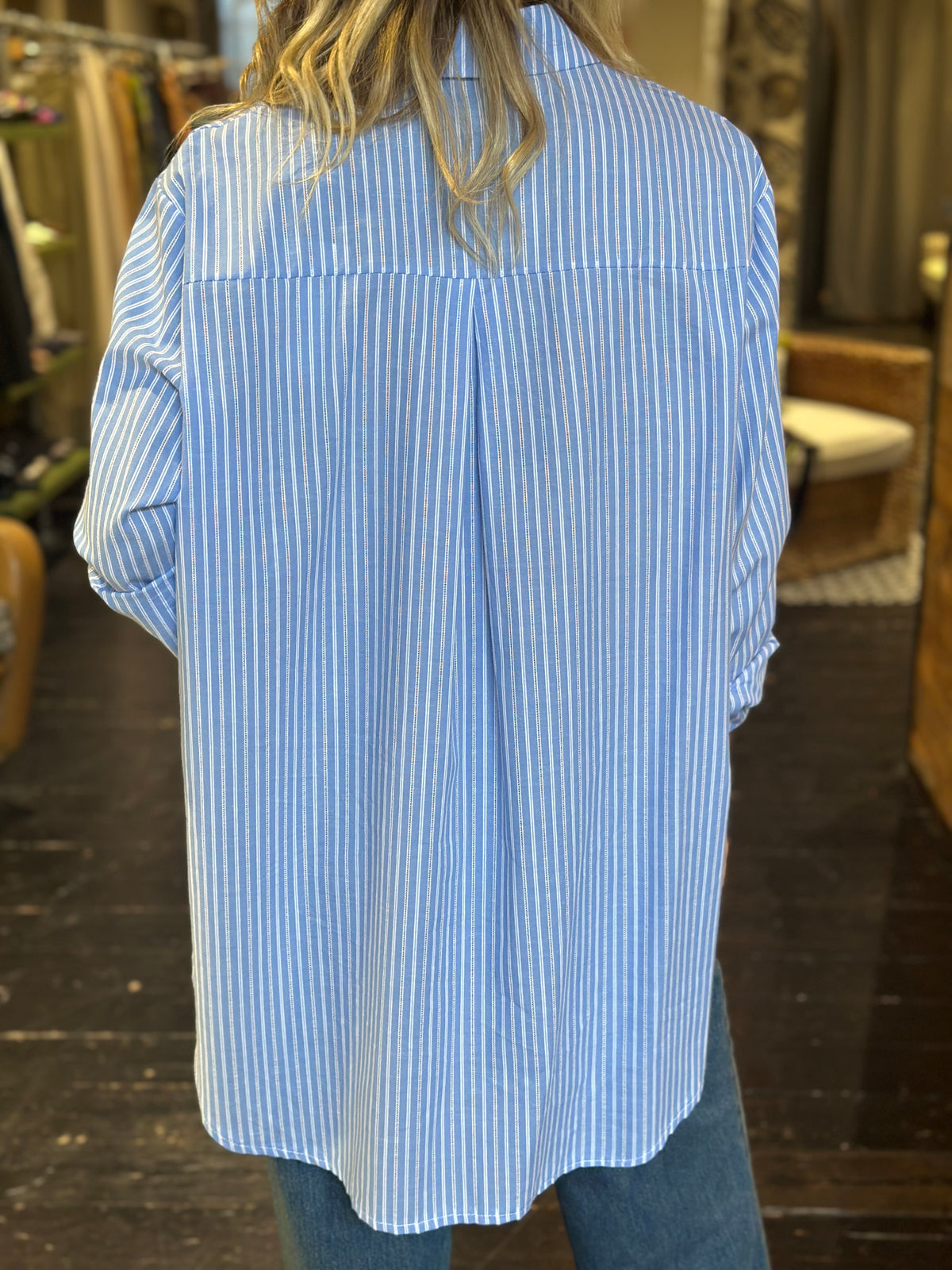 Camicia Celeste Rigata _ MI.LE. for soku