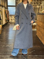 Cappotto Doppiopetto in Panno Double Grigio Mélange _ Vicolo