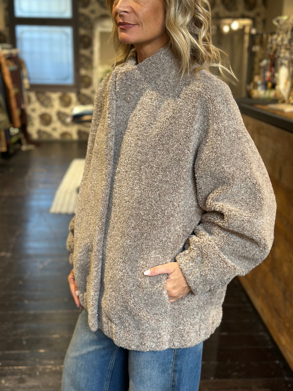 Bomber oversize effetto pelliccetta _ Ottod'ame