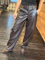 Pantalone balloon in ecopelle fondente | Extyn