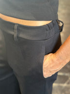 Pantalone Palazzo Cropped Nero _ Extny