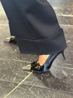 Pantalone Palazzo Cropped Nero _ Extny