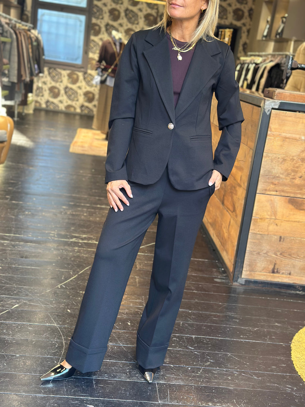 Giacca corta punto Milano nera | Extyn
