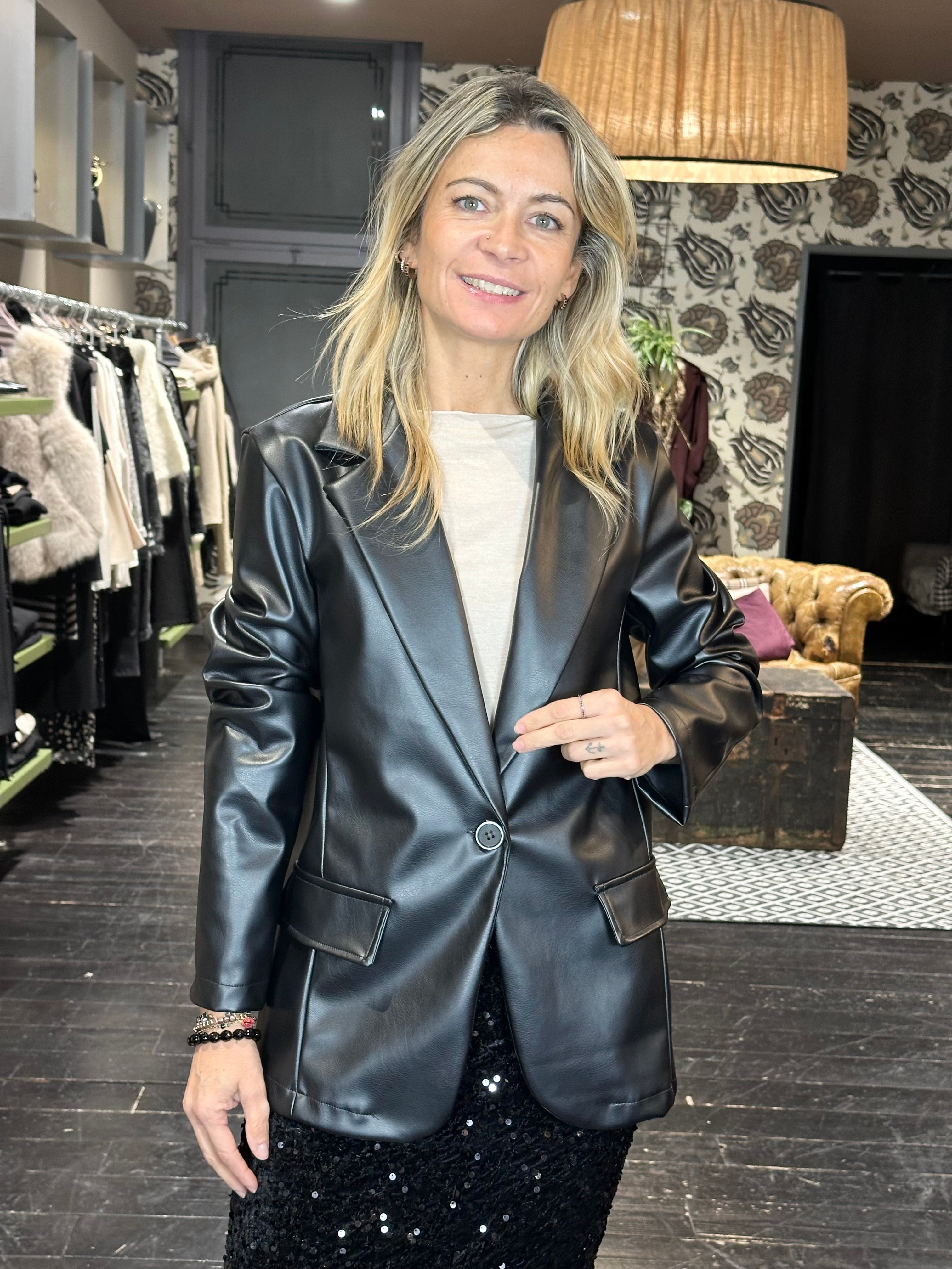 Giacca Ecopelle Nero _ MI.LE. for soku