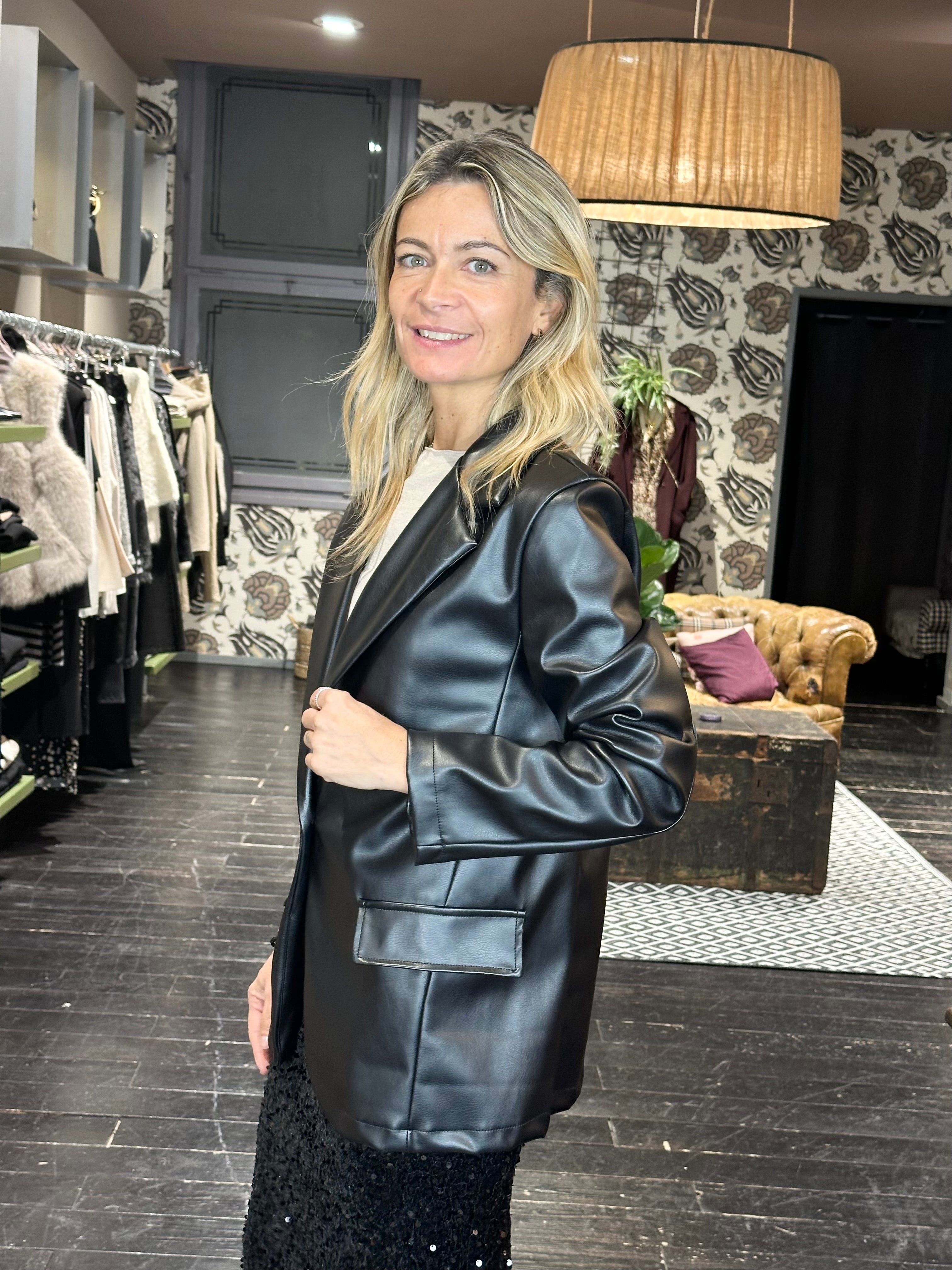 Giacca Ecopelle Nero _ MI.LE. for soku