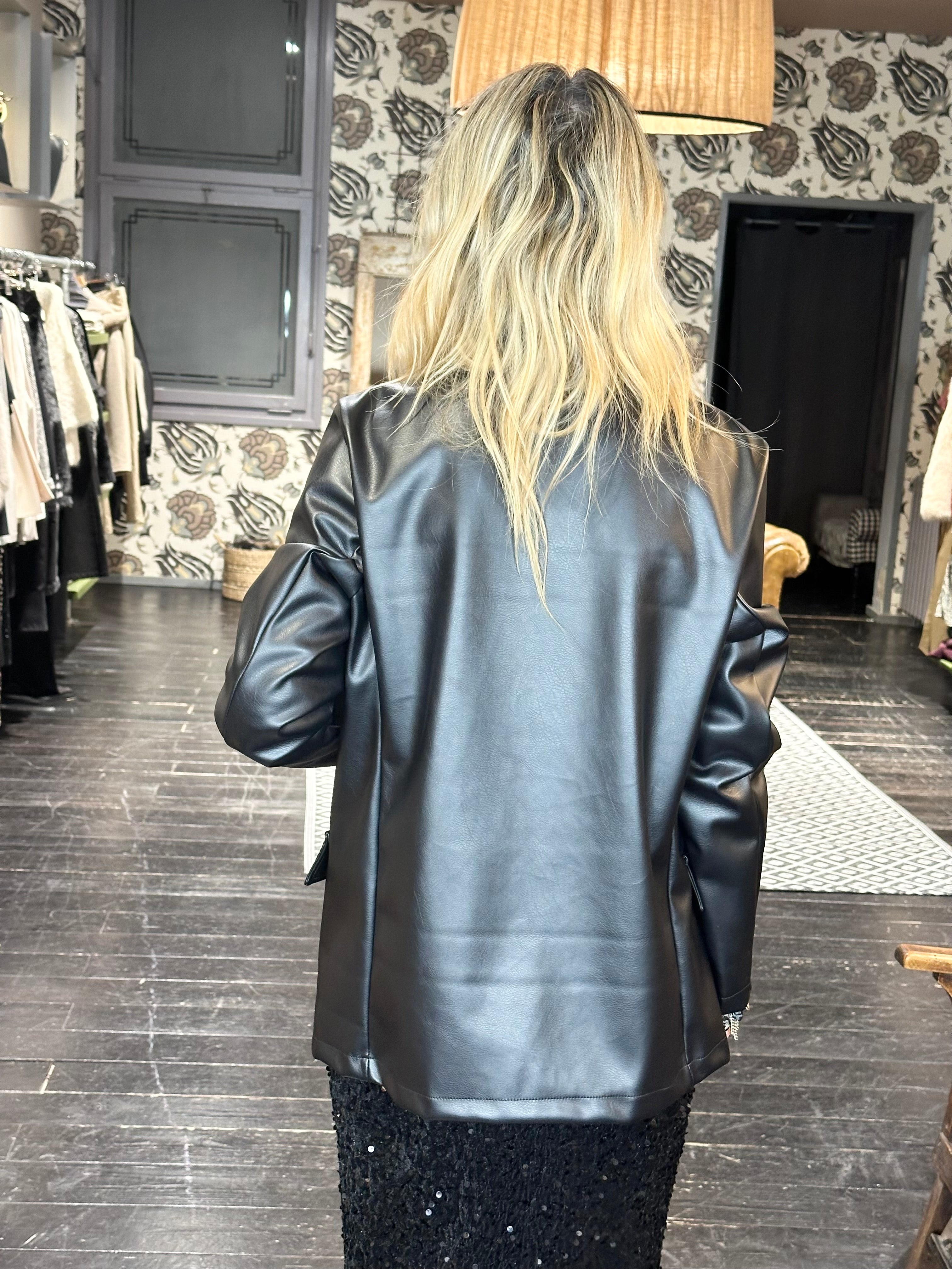 Giacca Ecopelle Nero _ MI.LE. for soku