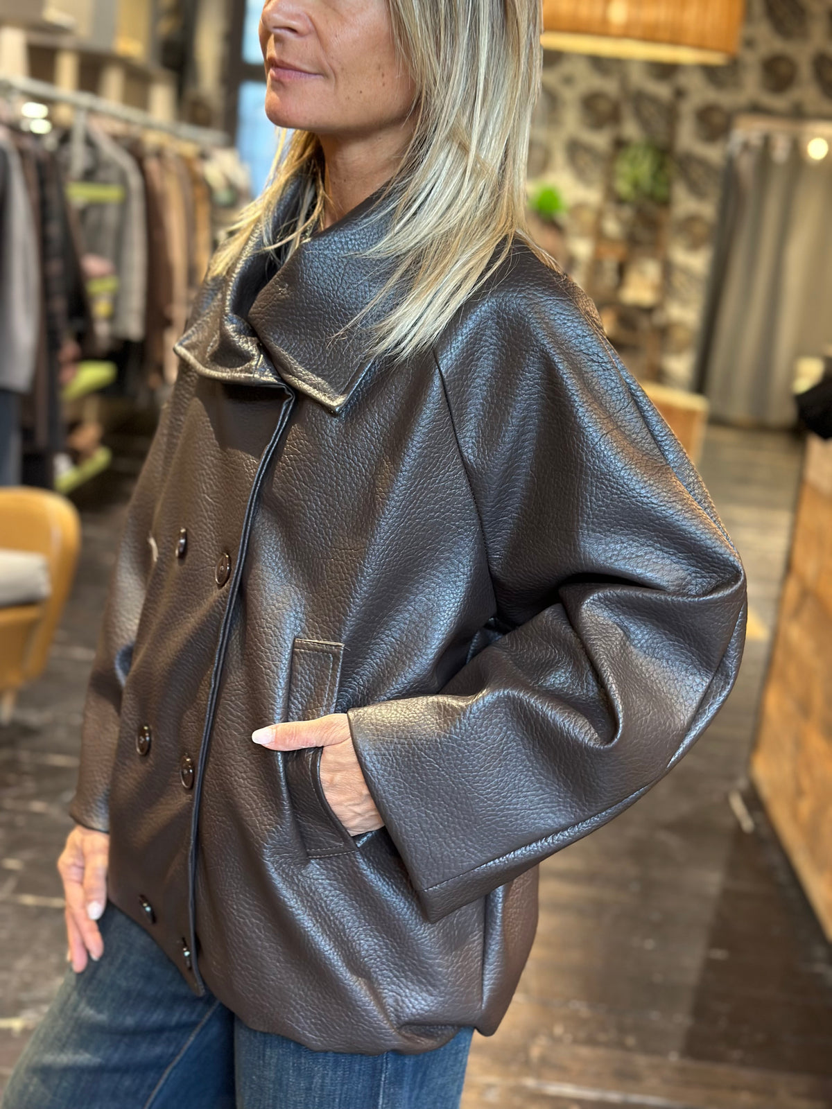 Trench corto in ecopelle | Extyn