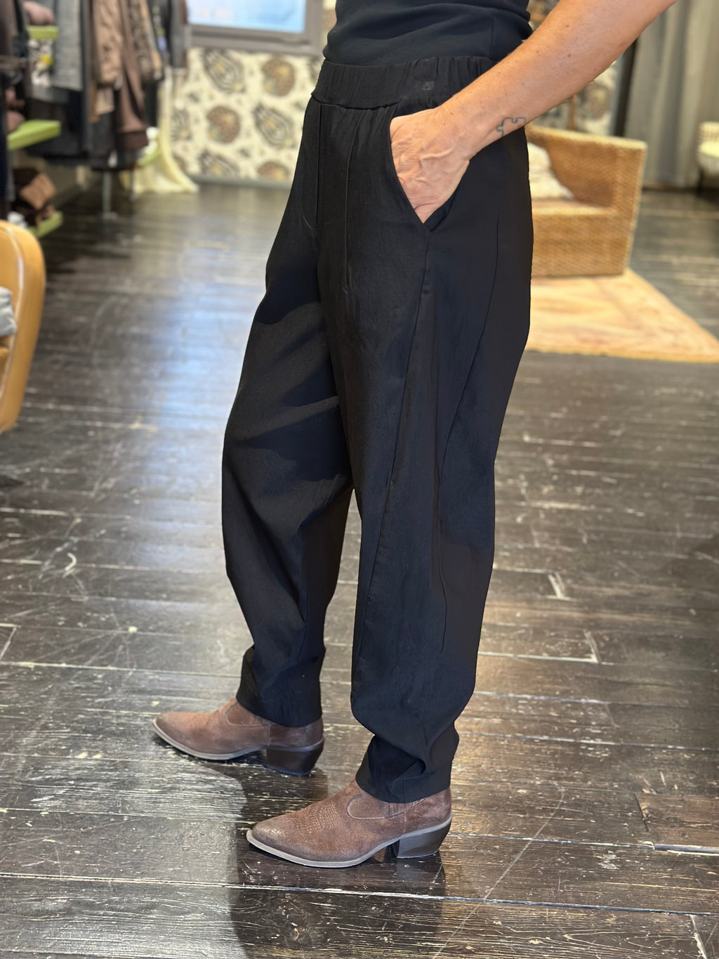 Pantalone Balloon in bengalina Nero _ Karma